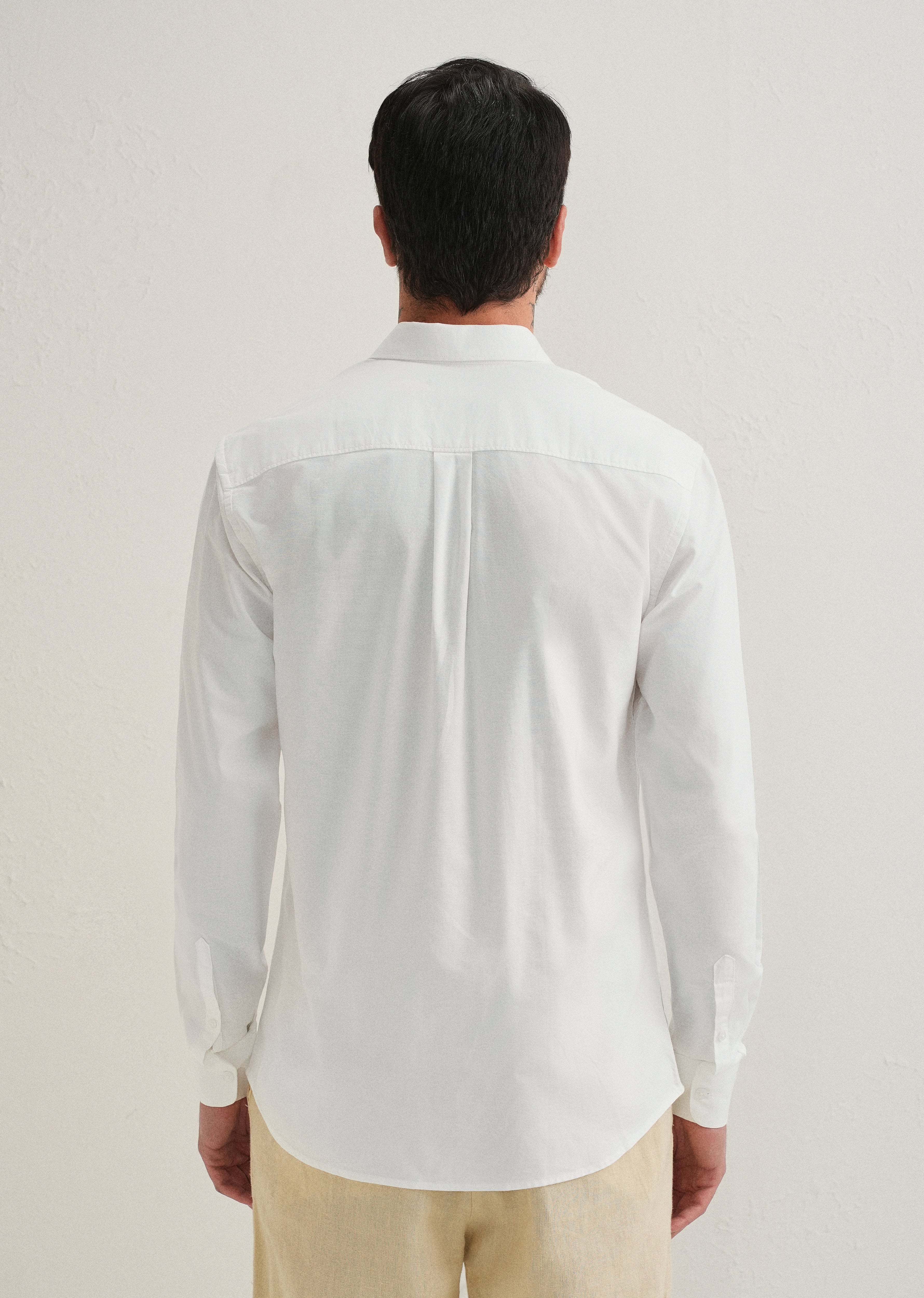 White Plain Cotton Oxford Shirt