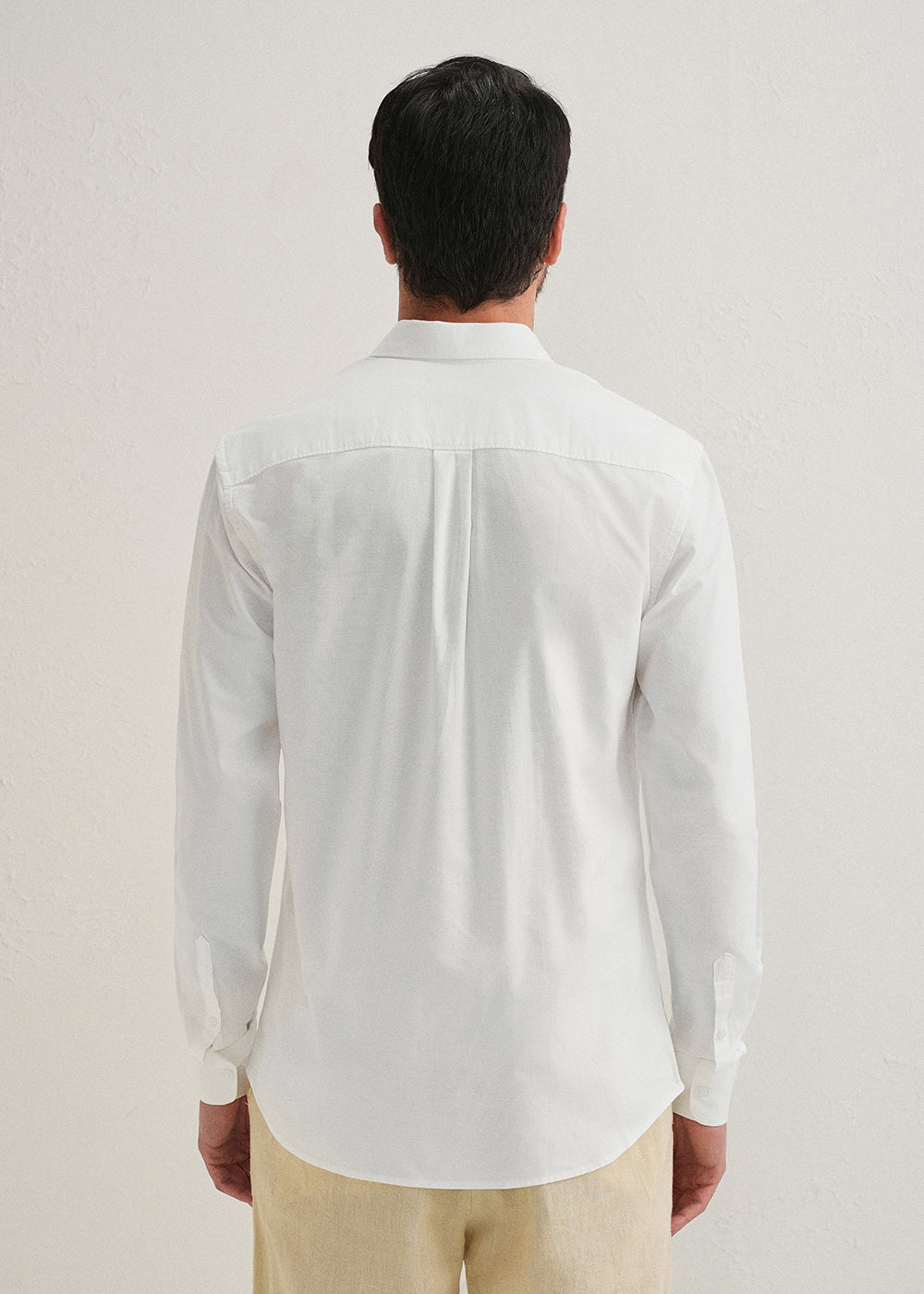 White Plain Cotton Oxford Shirt