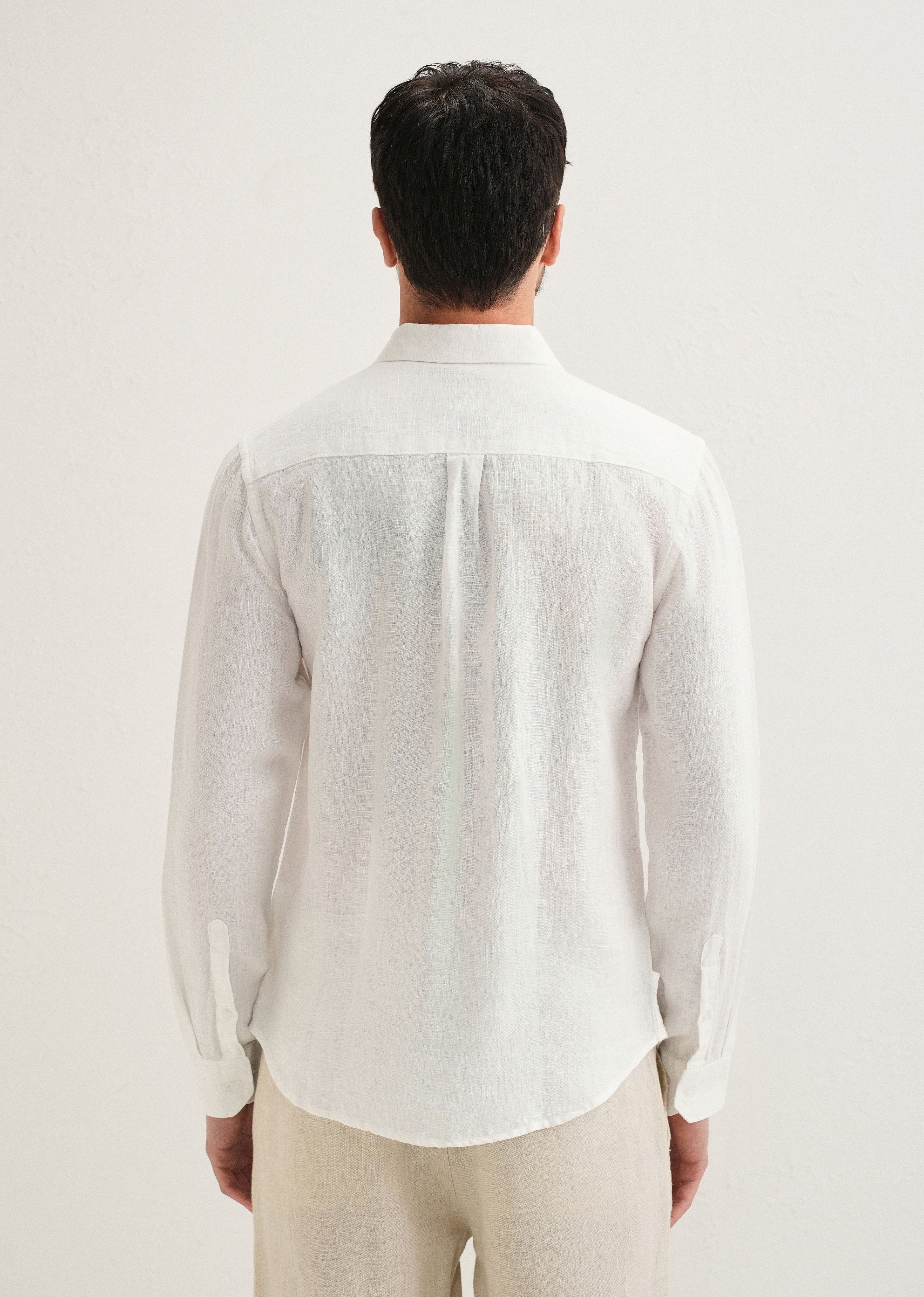 White Pure Linen Shirt