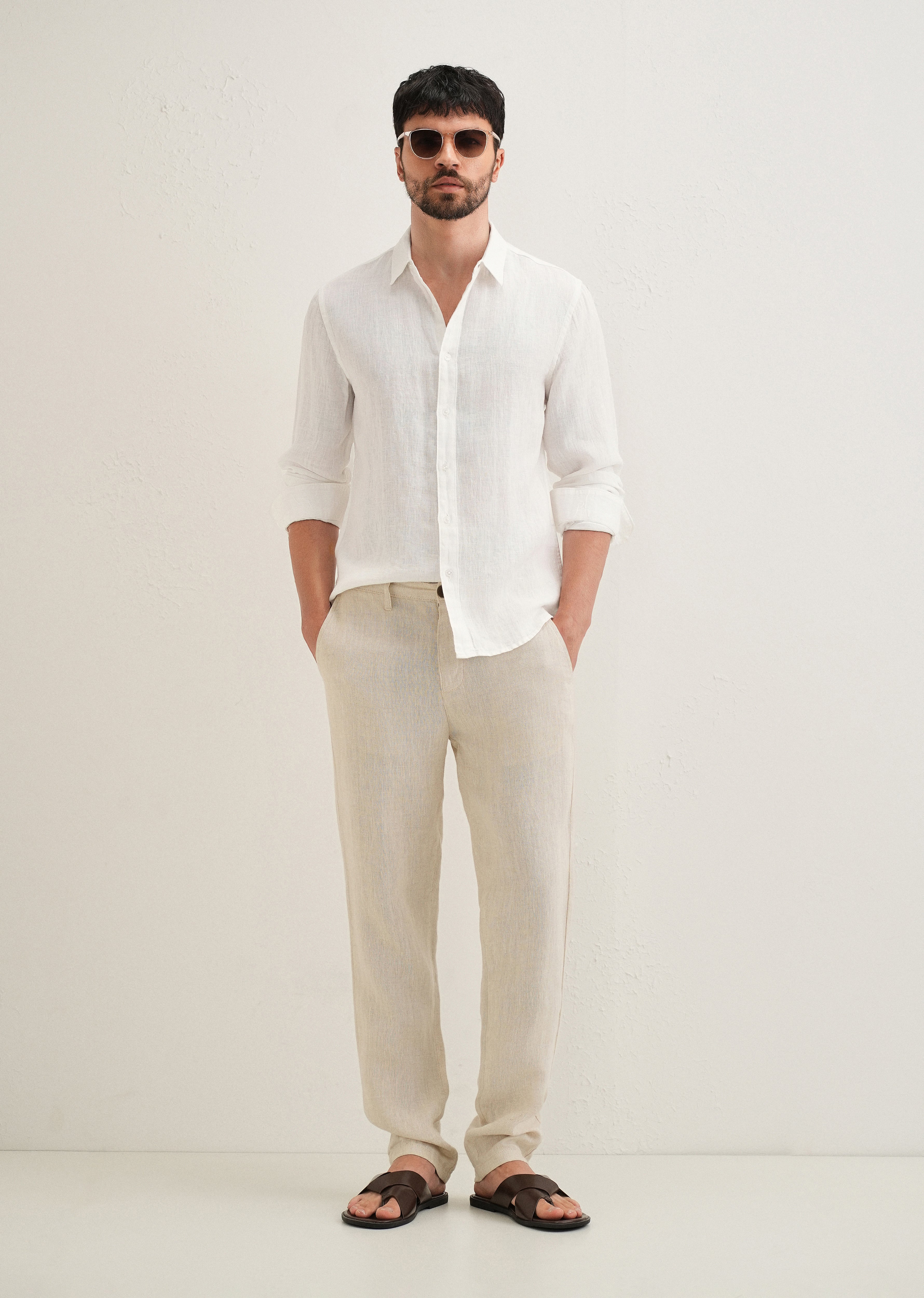 White Pure Linen Shirt