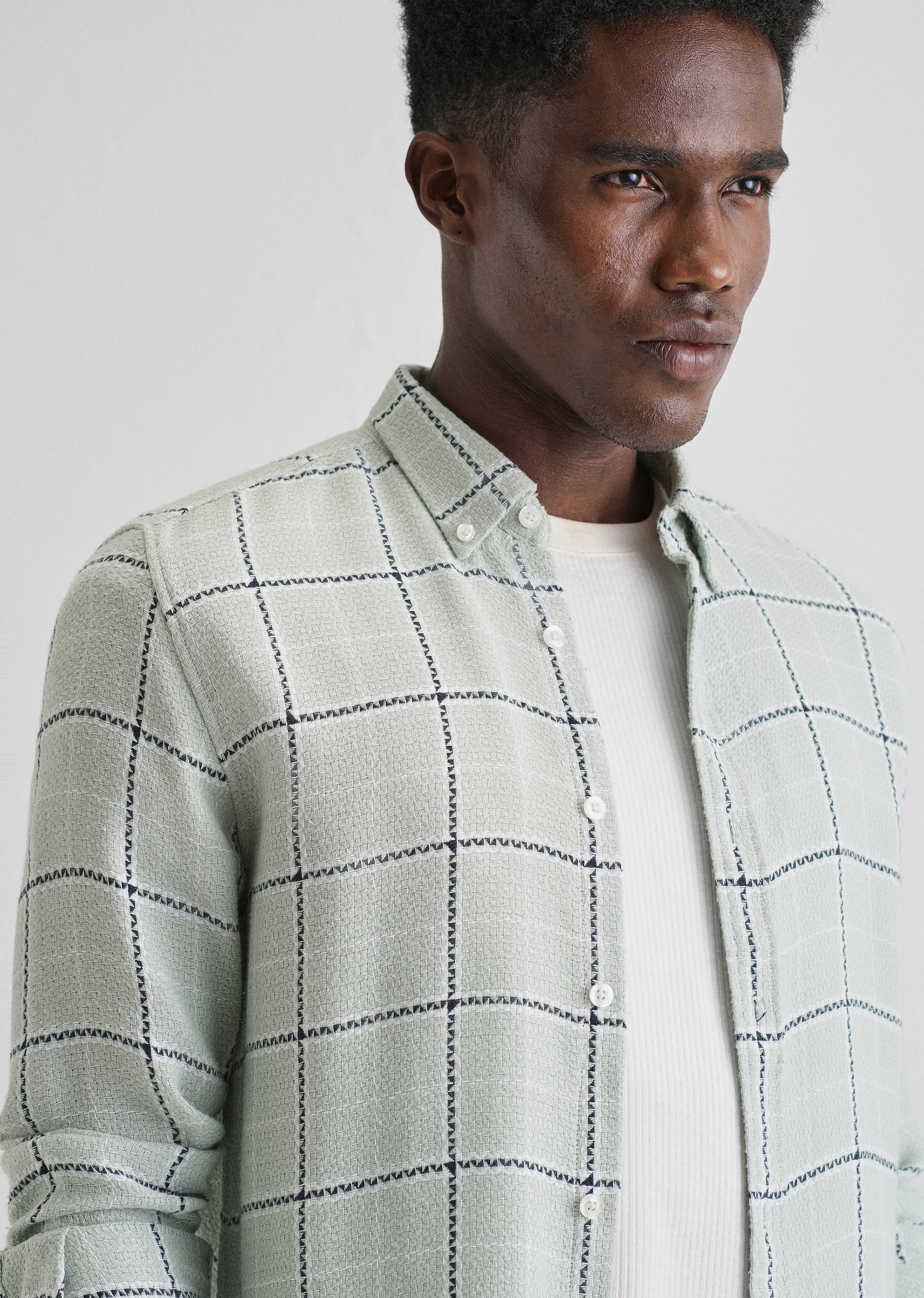 Widegrid Green Check shirt