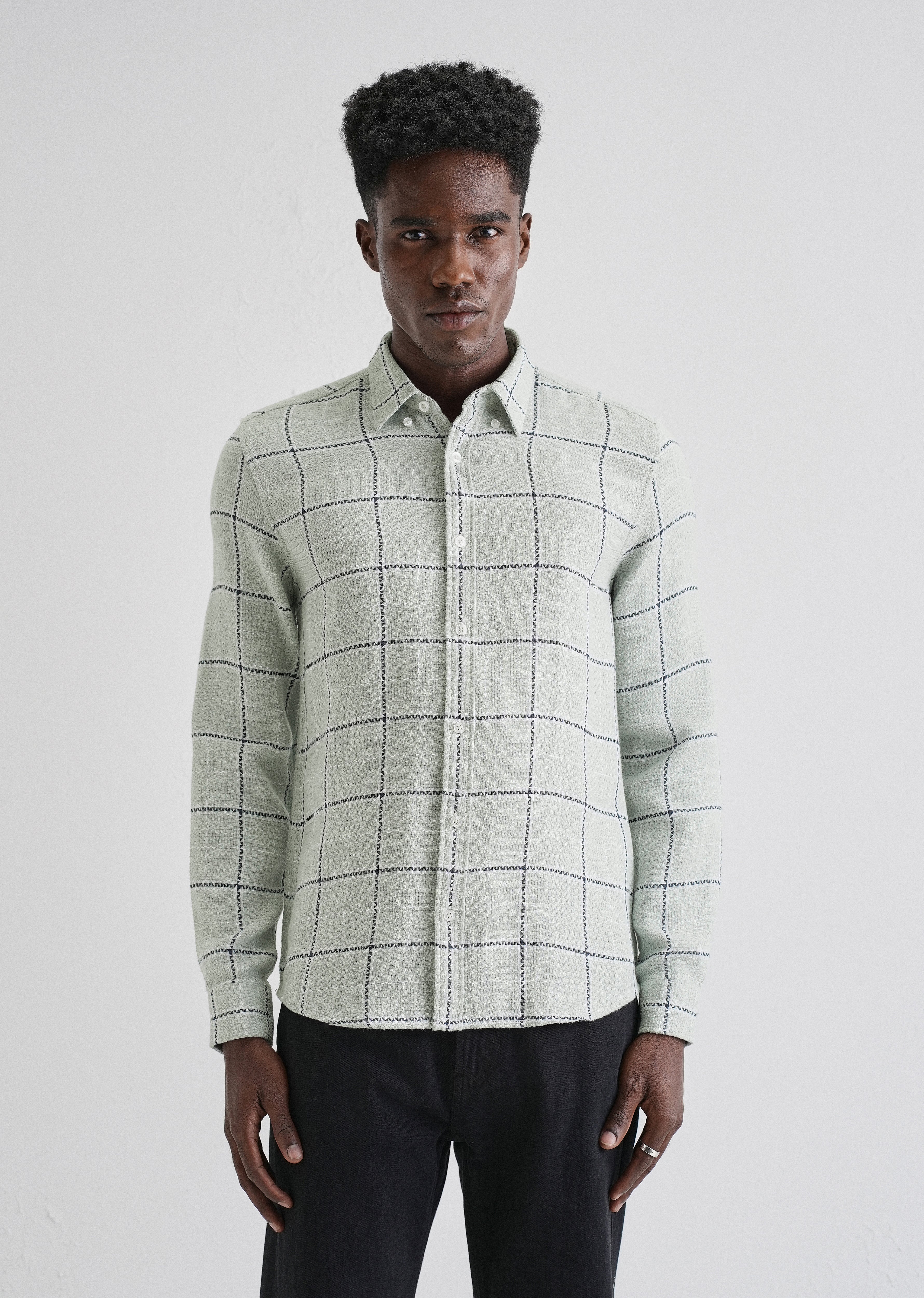 Widegrid Green Check shirt