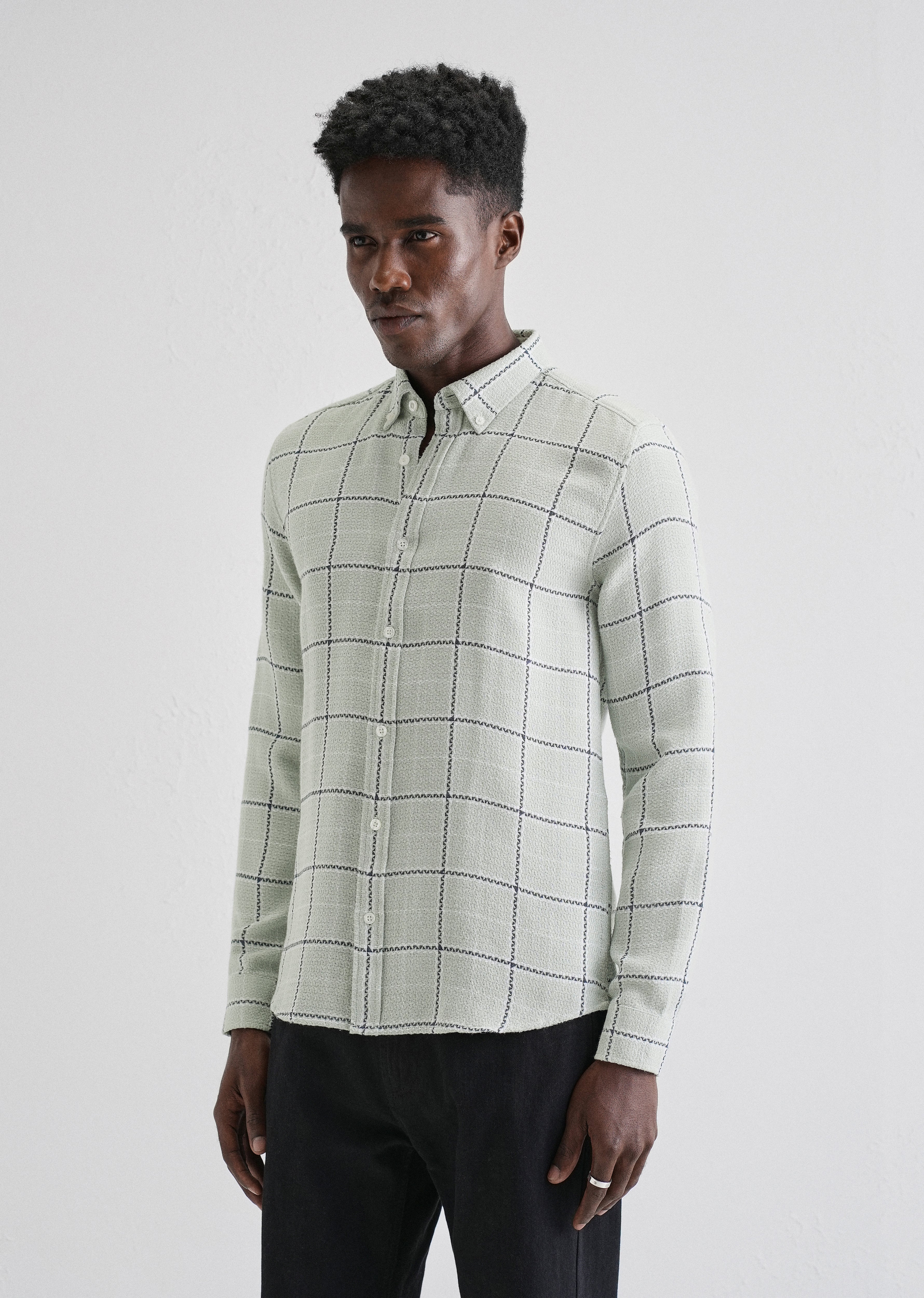 Widegrid Green Check shirt