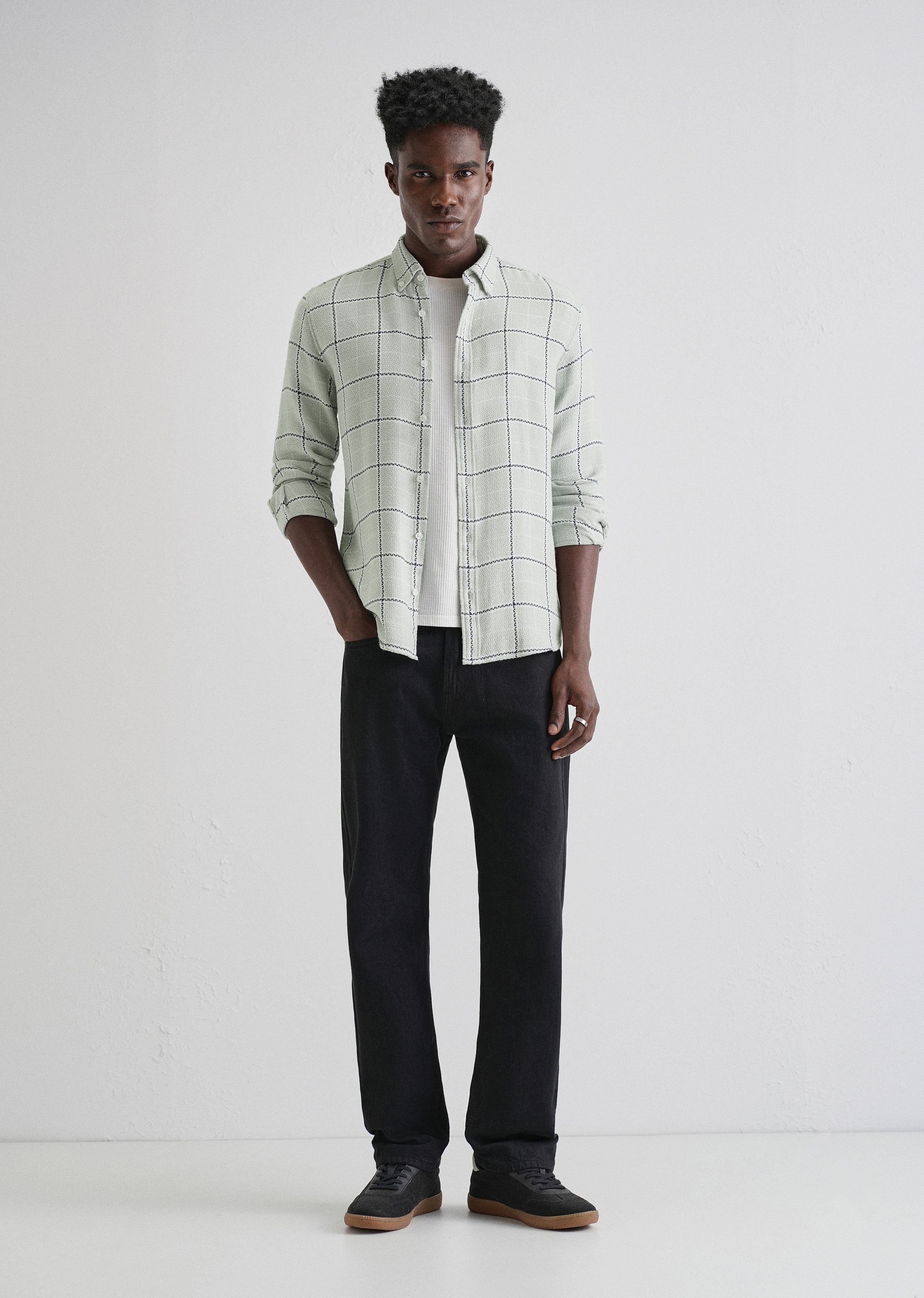 Widegrid Green Check shirt