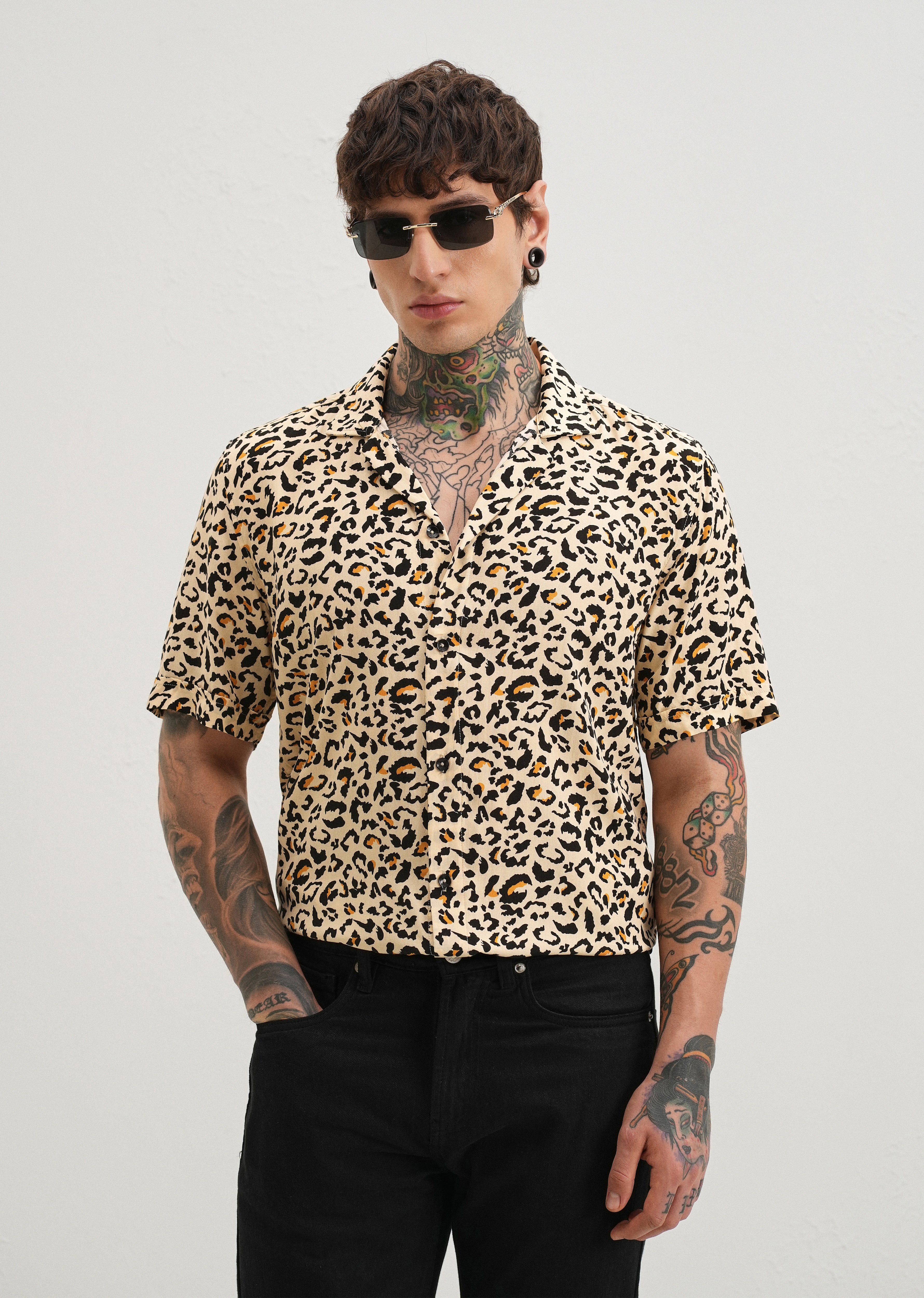 Wild Print Half sleeve shirt