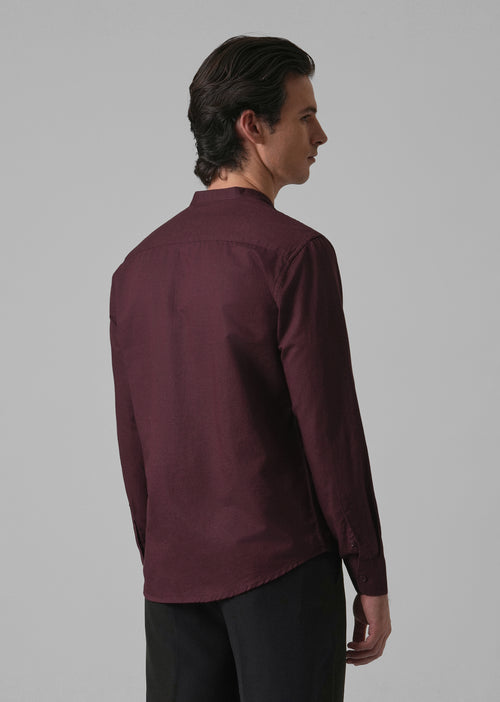 Wine Cotton Linen Shirt