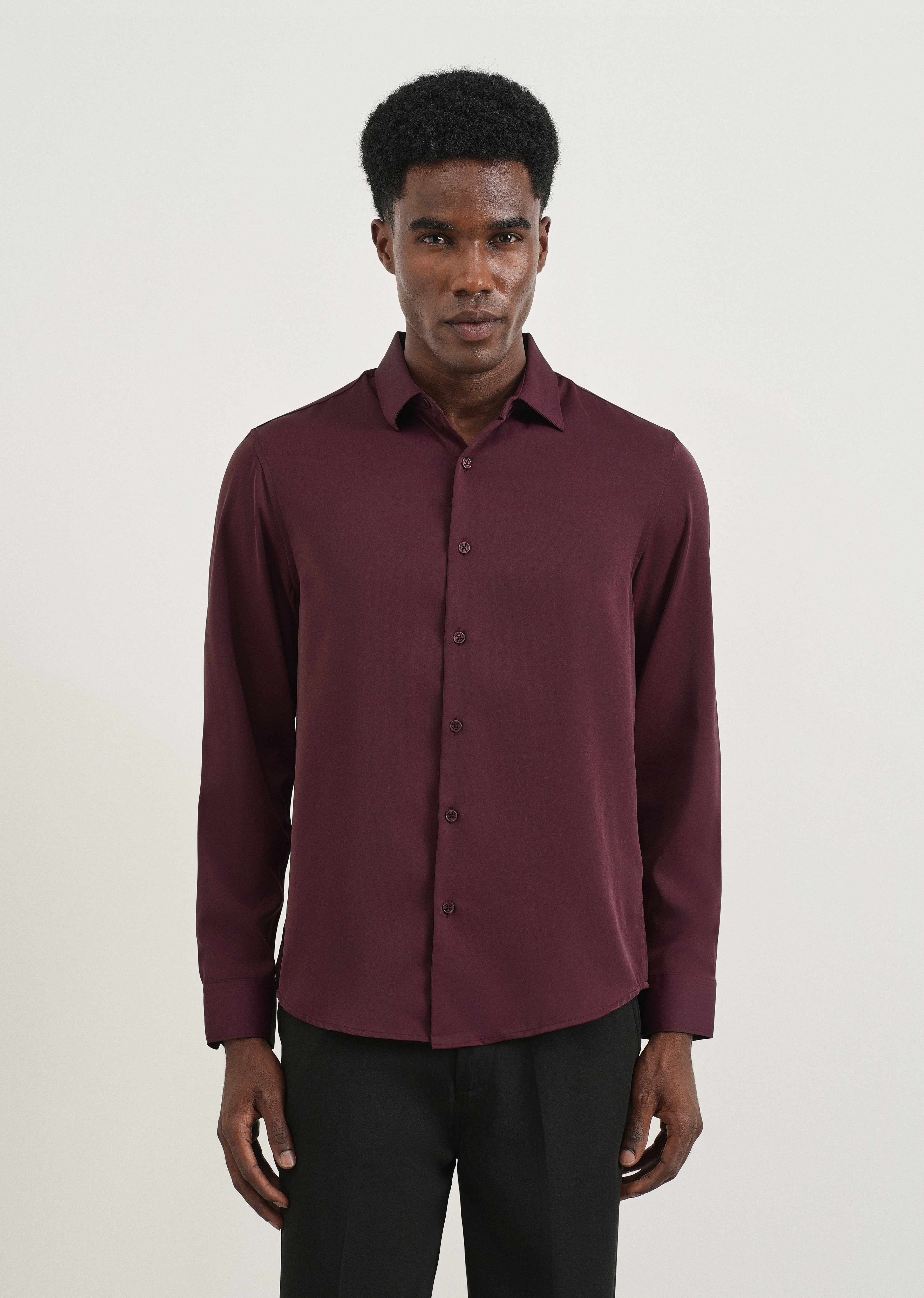 Wine Fluid Soft Shirt