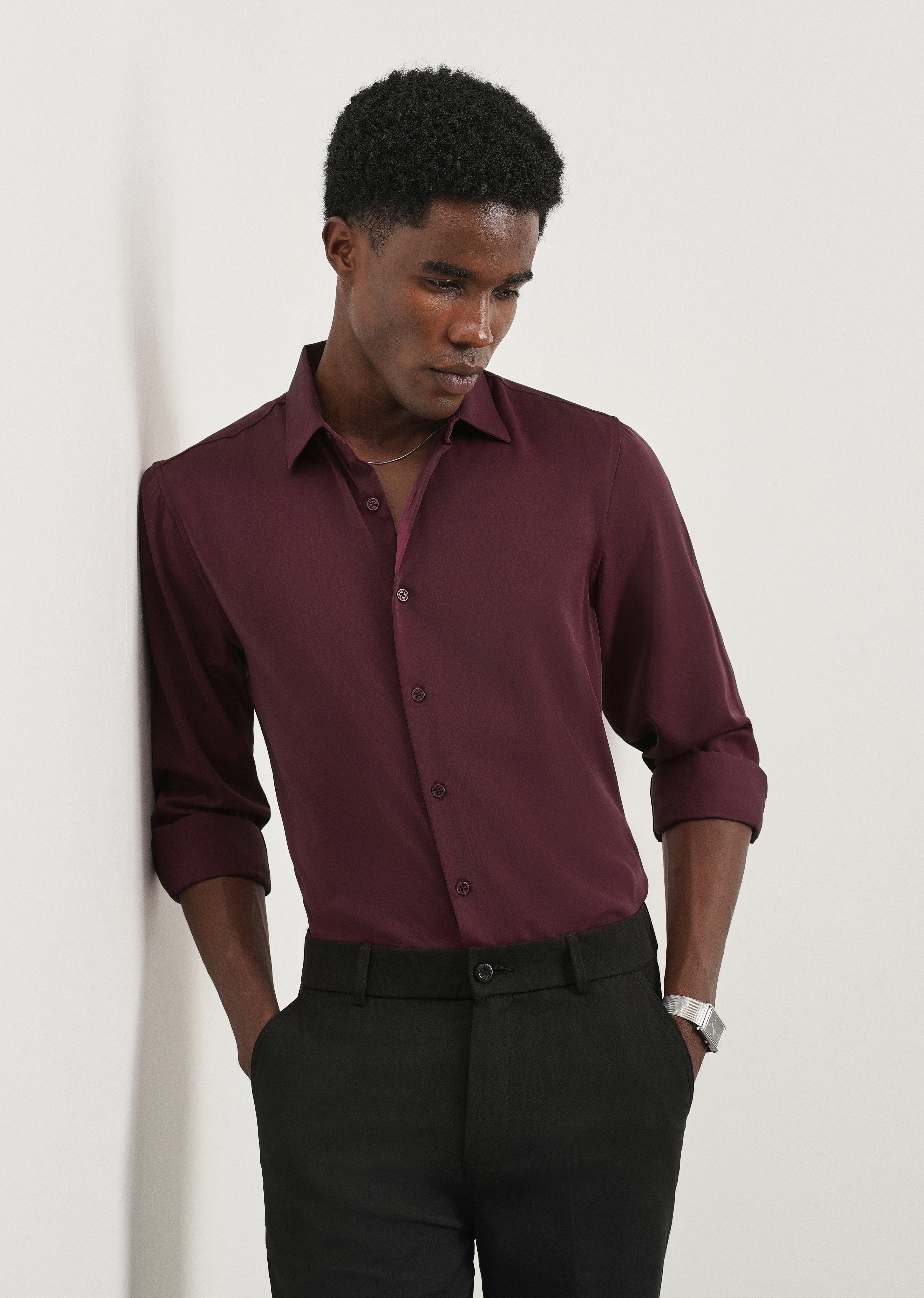 Wine Fluid Soft Shirt