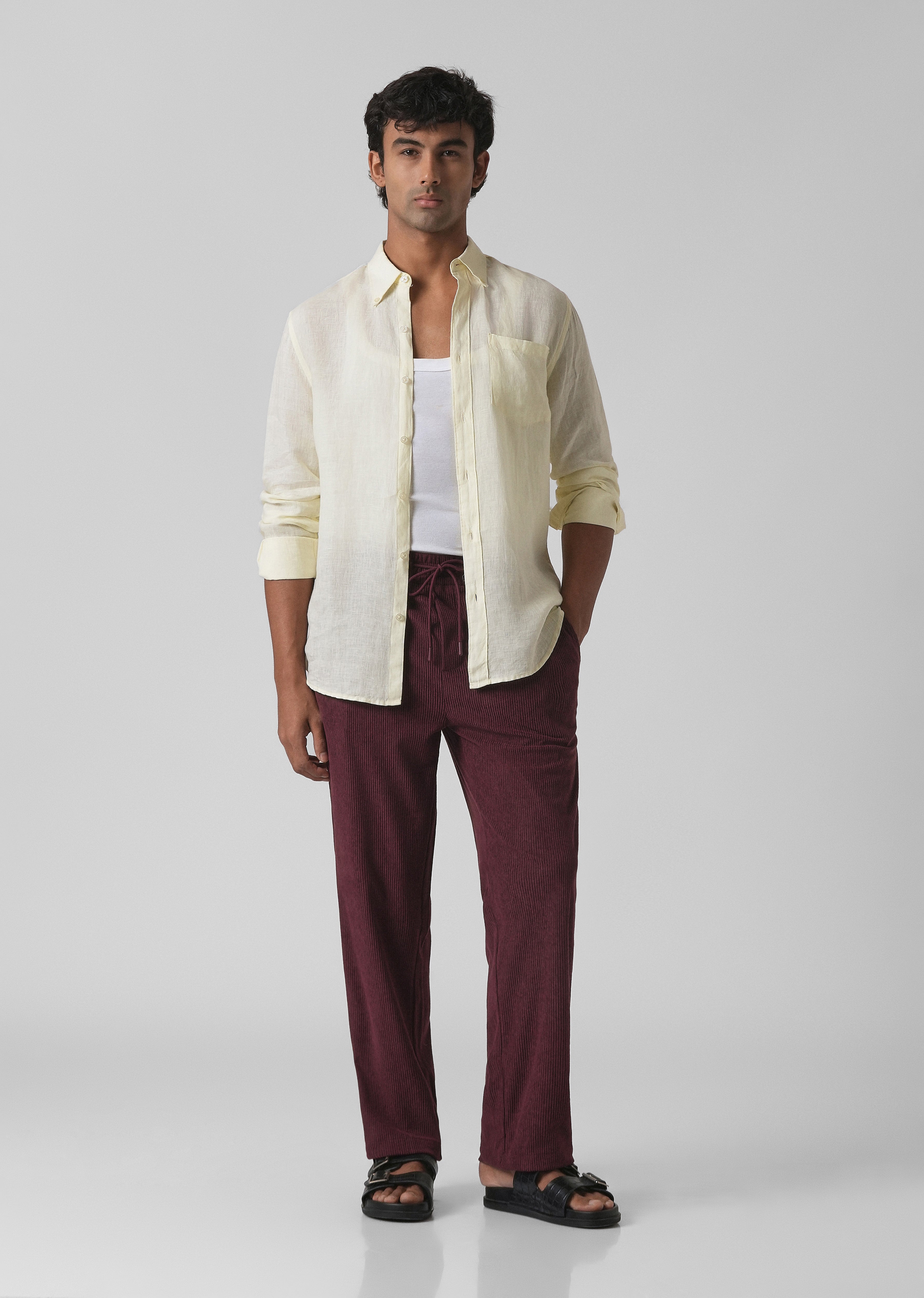 Wine Maroon Corduroy Pants