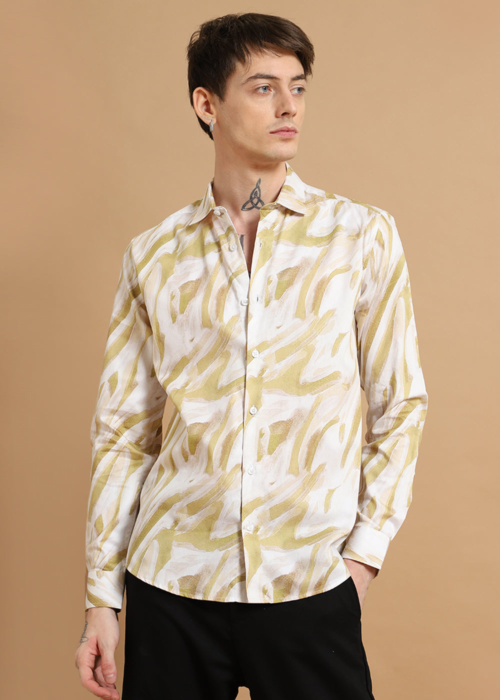 Yellow Marble Printed shirt