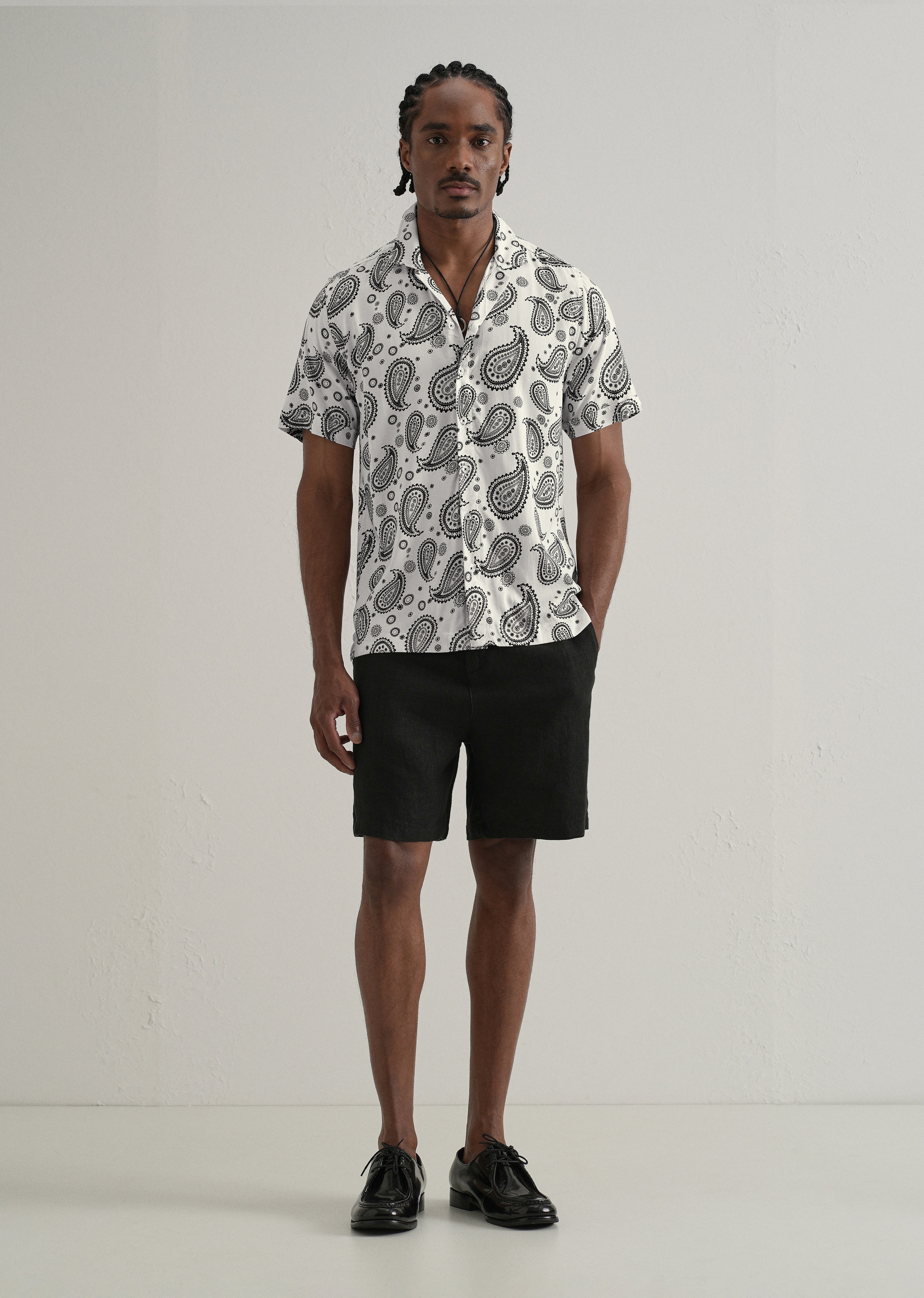 Zubolo Paisley Print Short Sleeve Shirt