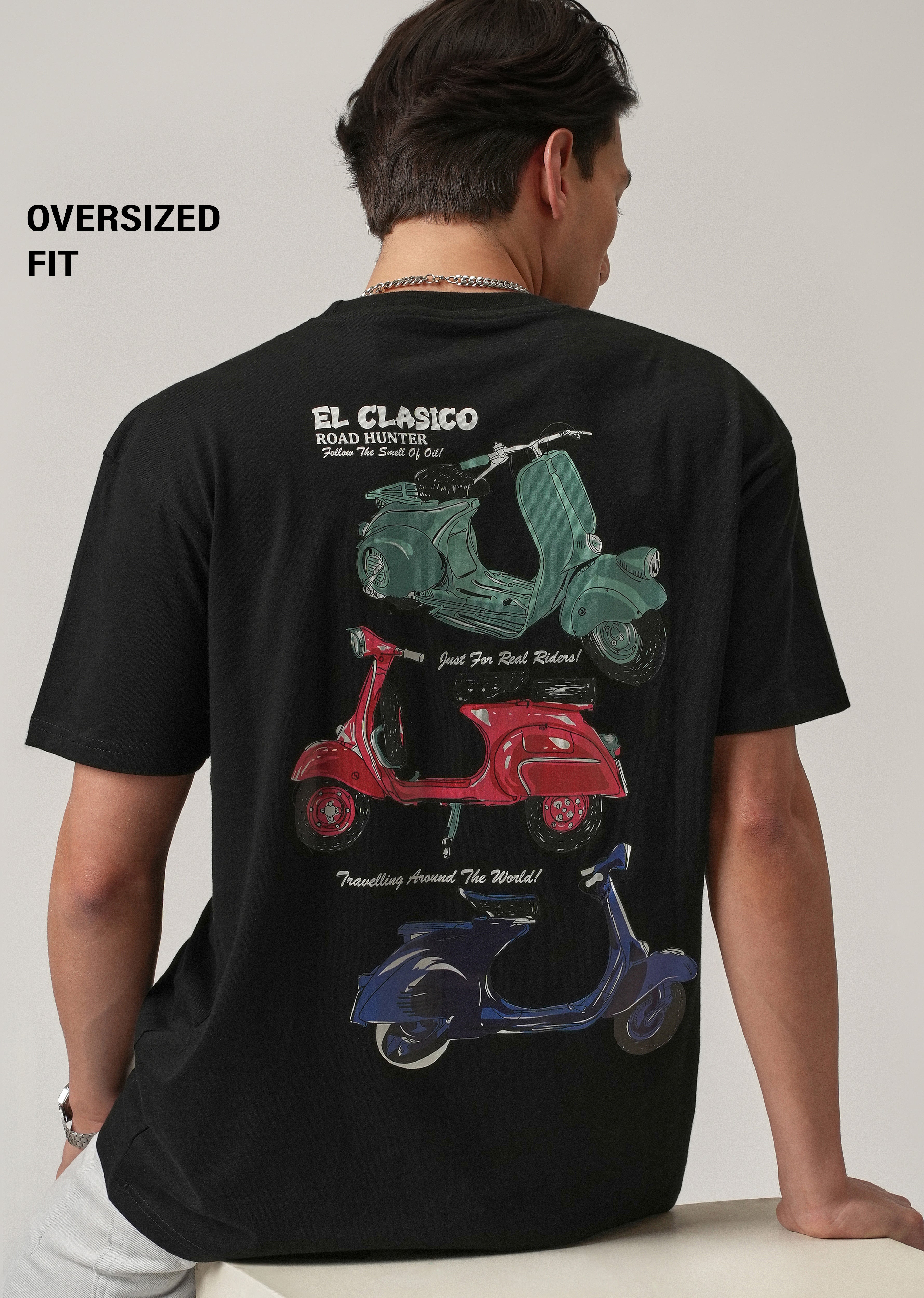 Black Back Print Oversized T-shirt