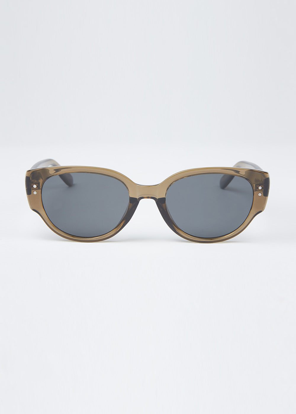 Brown Unisex Oval Sunglasses