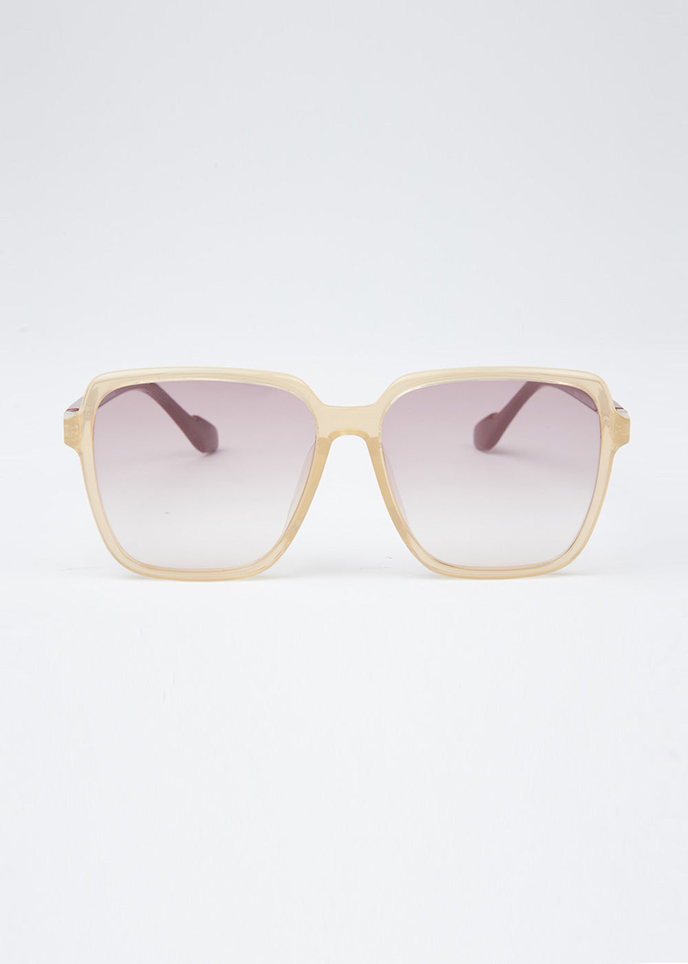 Light Beige Unisex Square sunglasses