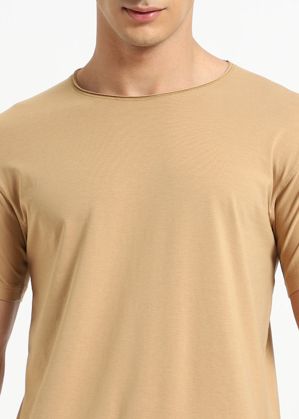 Beige Crew neck T-shirt