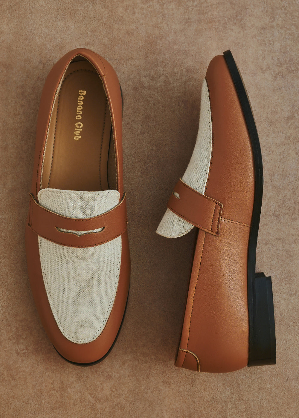 Tan & Beige Dual-Tone Loafers