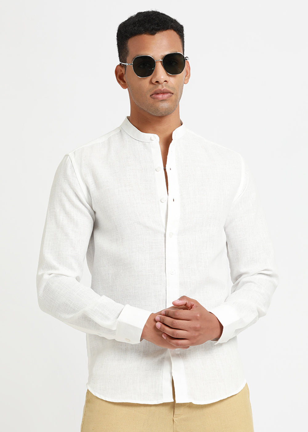 Arctic White Linen Shirt