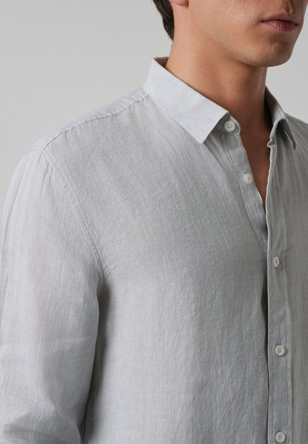 100% Pure Ash Grey Linen Shirt