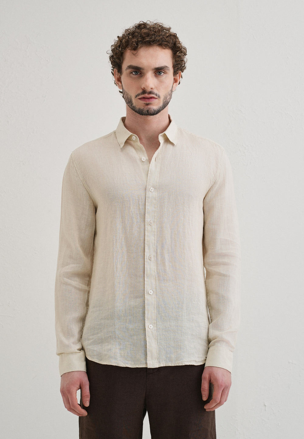 100% Pure Classic Cream Linen Shirt
