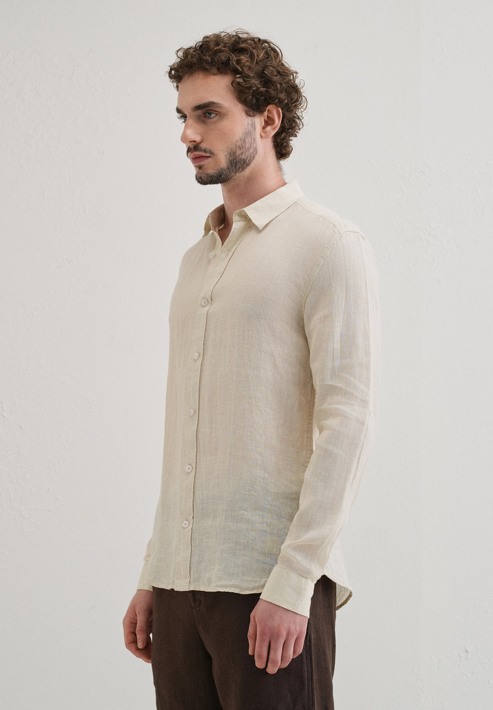 100% Pure Classic Cream Linen Shirt