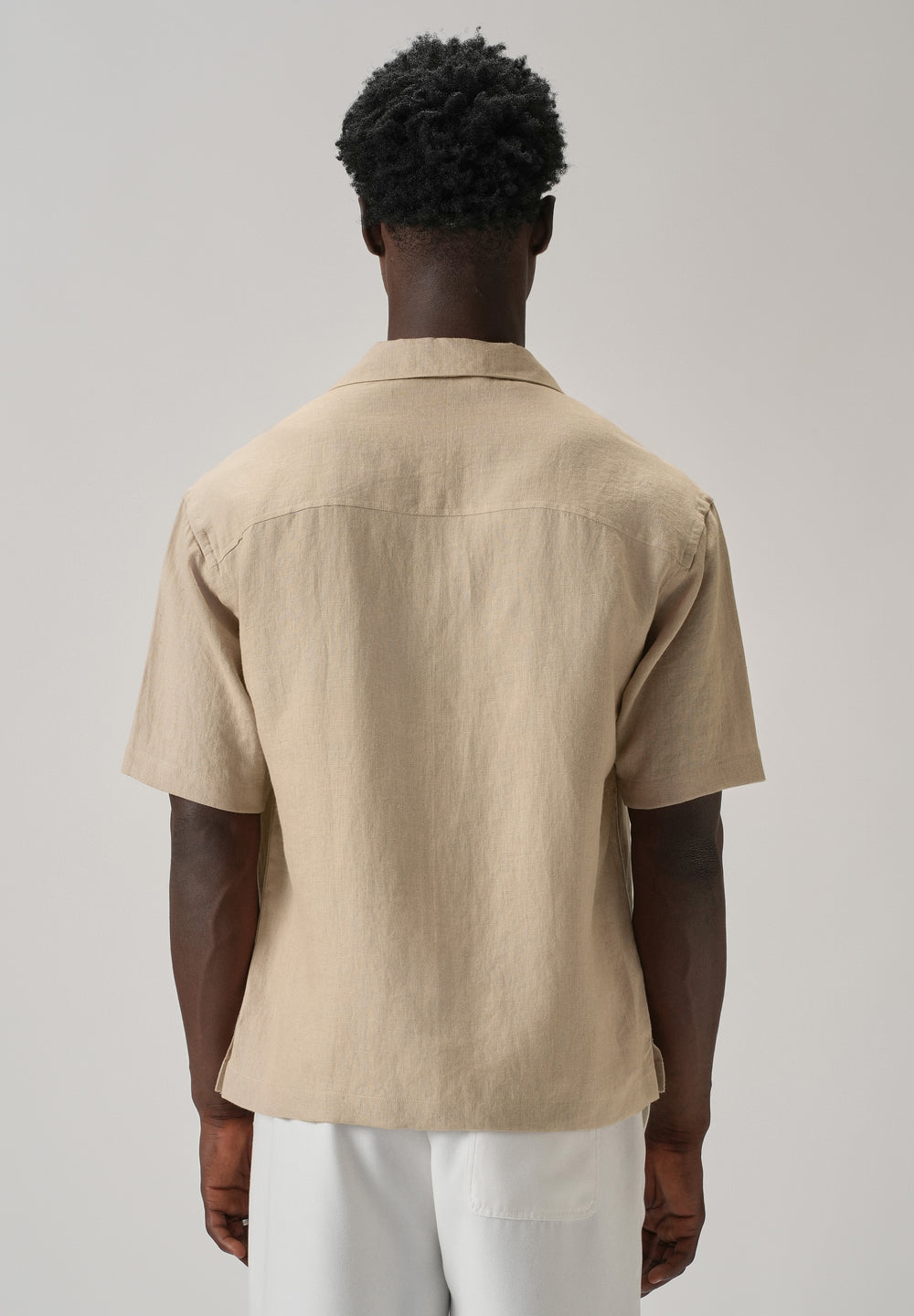 100% Pure Irish Tan Beige Linen Shirt