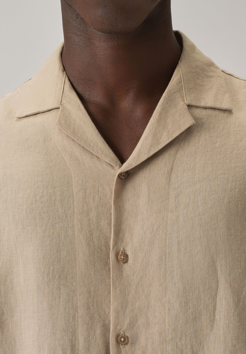 100% Pure Irish Tan Beige Linen Shirt