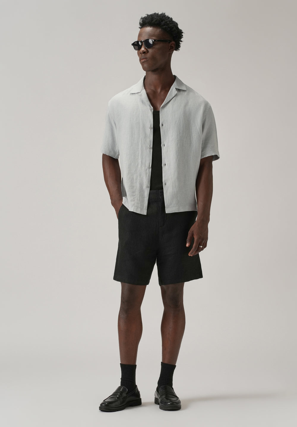 100% Pure Irish Grey Linen Shirt
