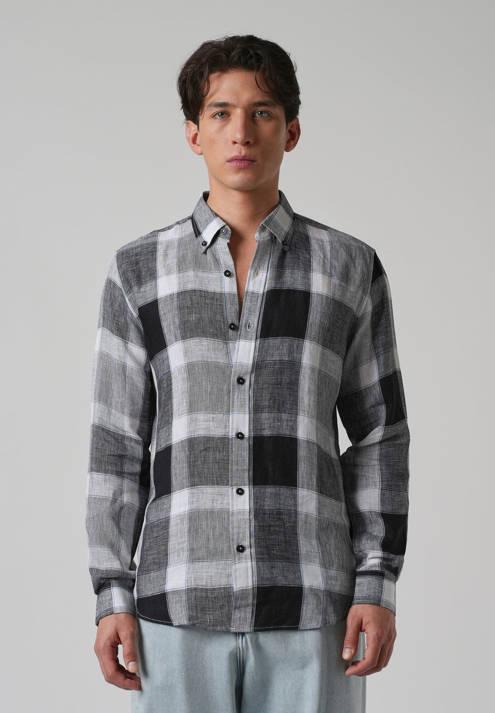 100% Pure Irish Linen Checks Shirt