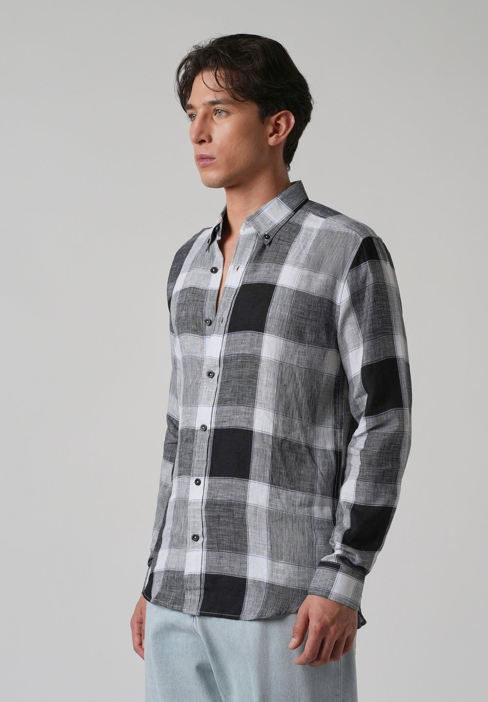 100% Pure Irish Linen Checks Shirt