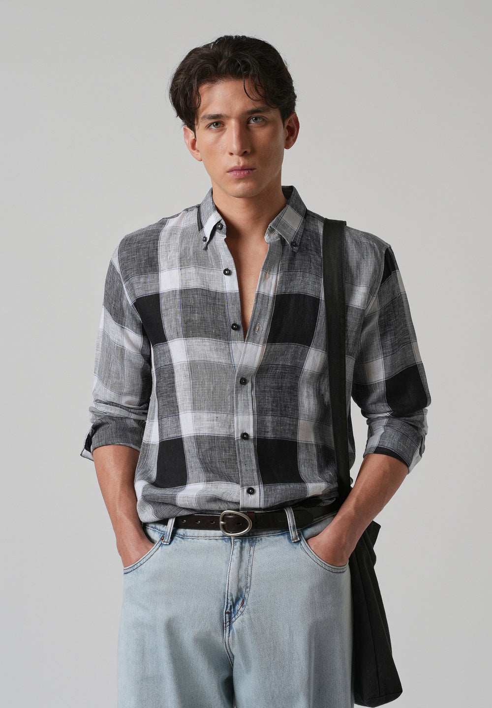 100% Pure Irish Linen Checks Shirt