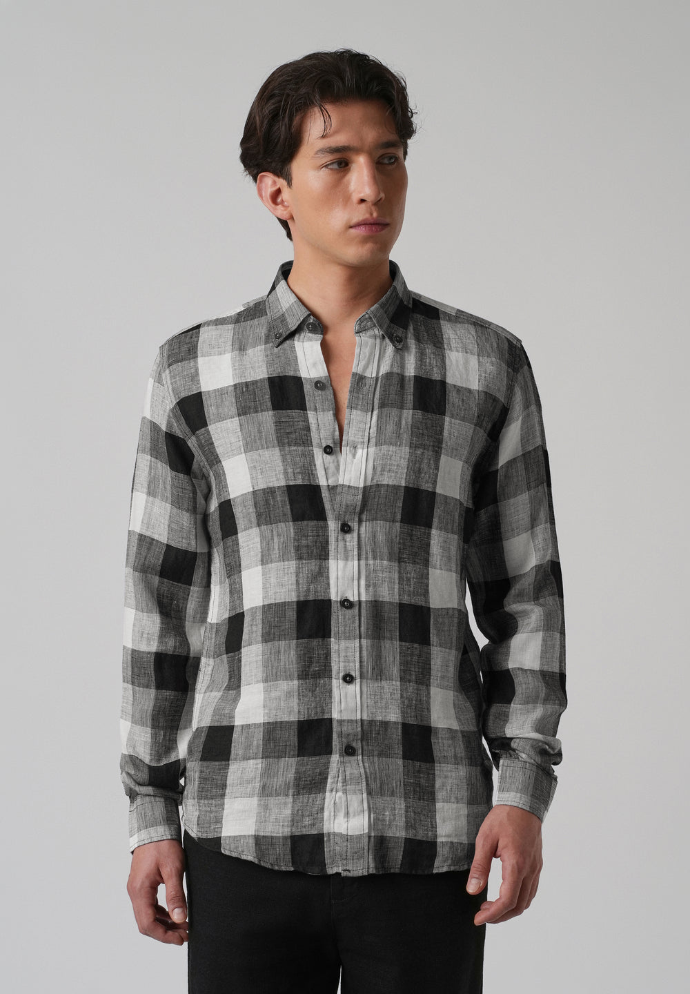 100% Pure Irish Linen Quadric Checks Shirt