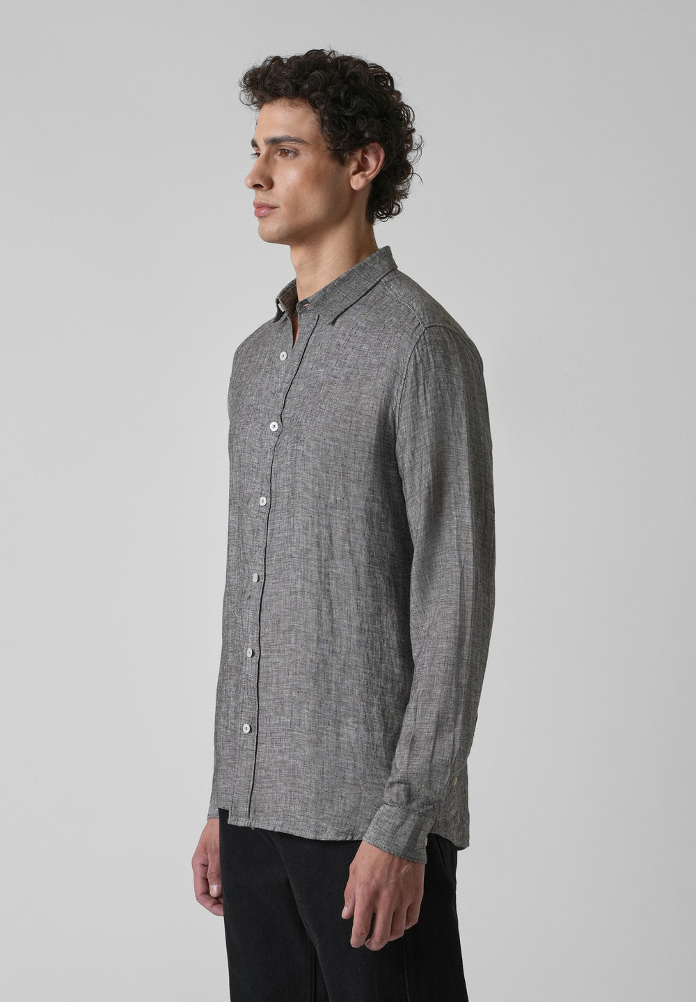 100% Pure Irish Mist Grey Linen Shirt
