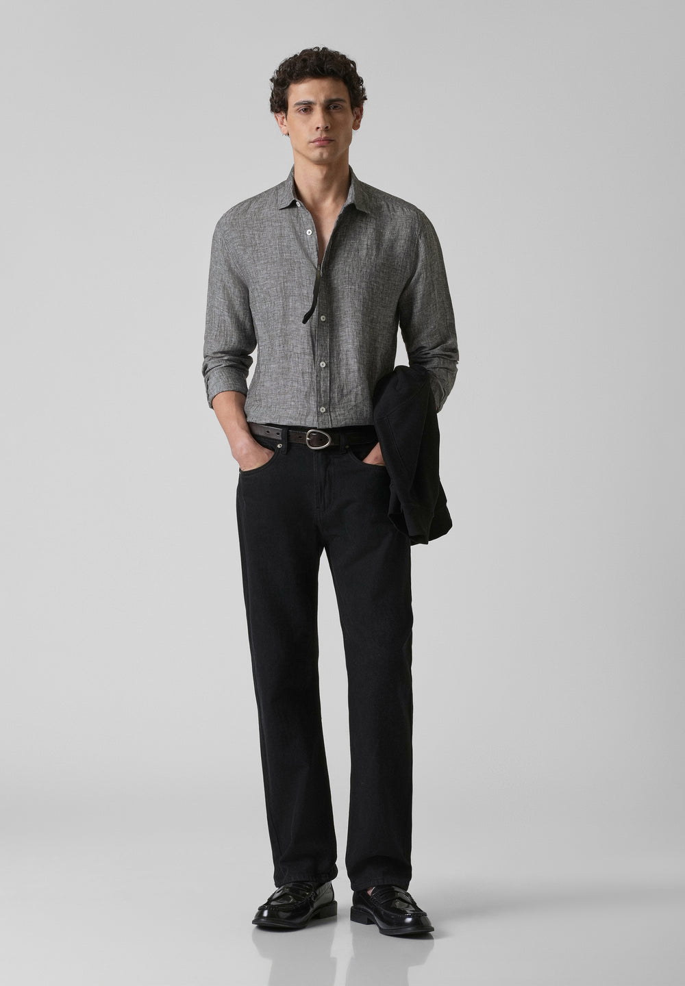 100% Pure Irish Mist Grey Linen Shirt