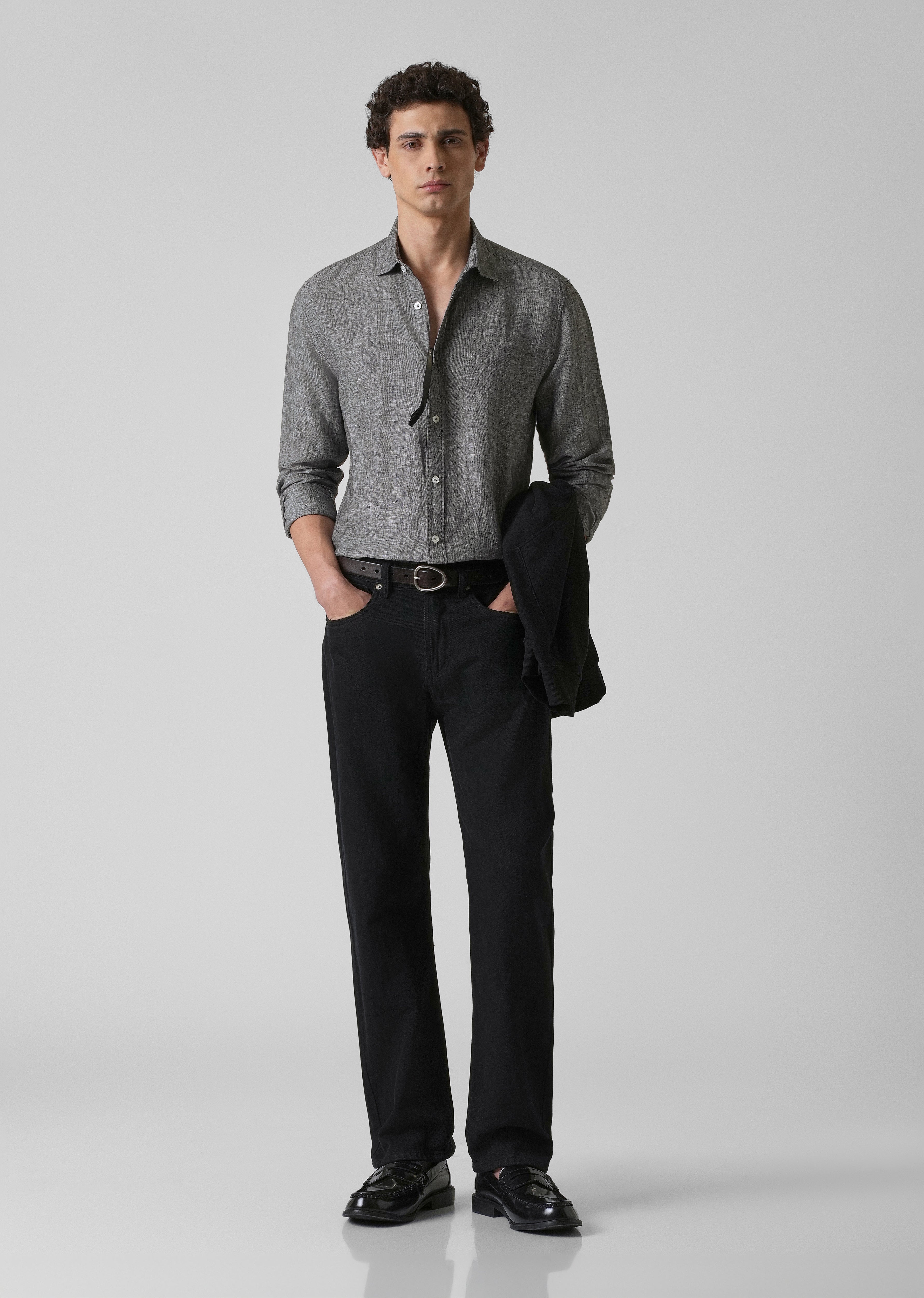 100% Pure Irish Mist Grey Linen Shirt