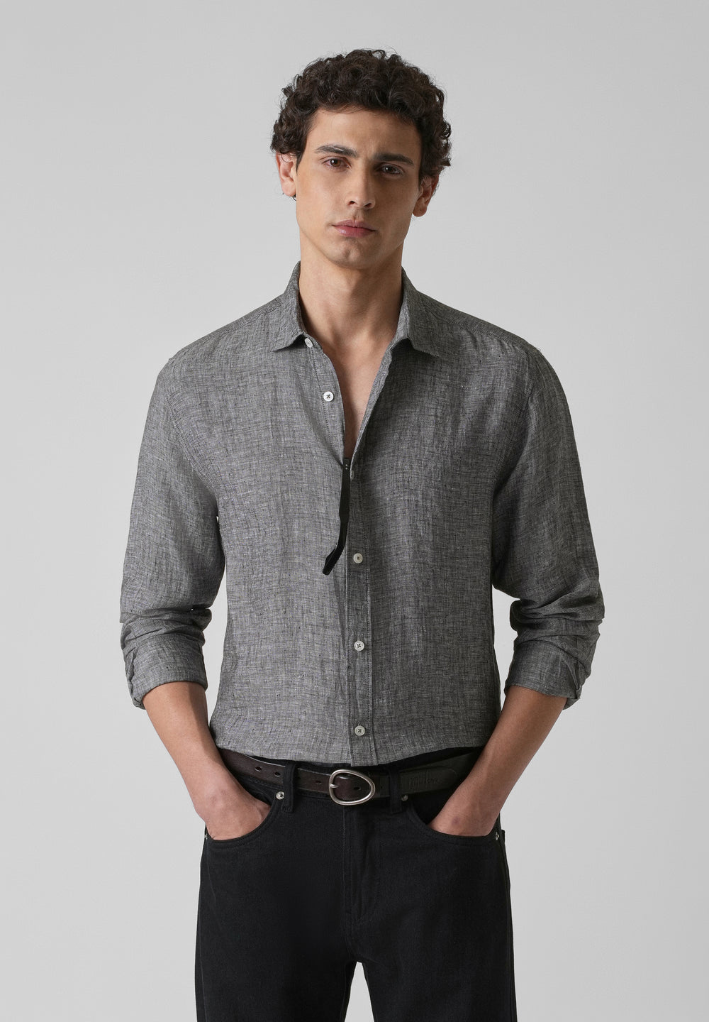 100% Pure Irish Mist Grey Linen Shirt