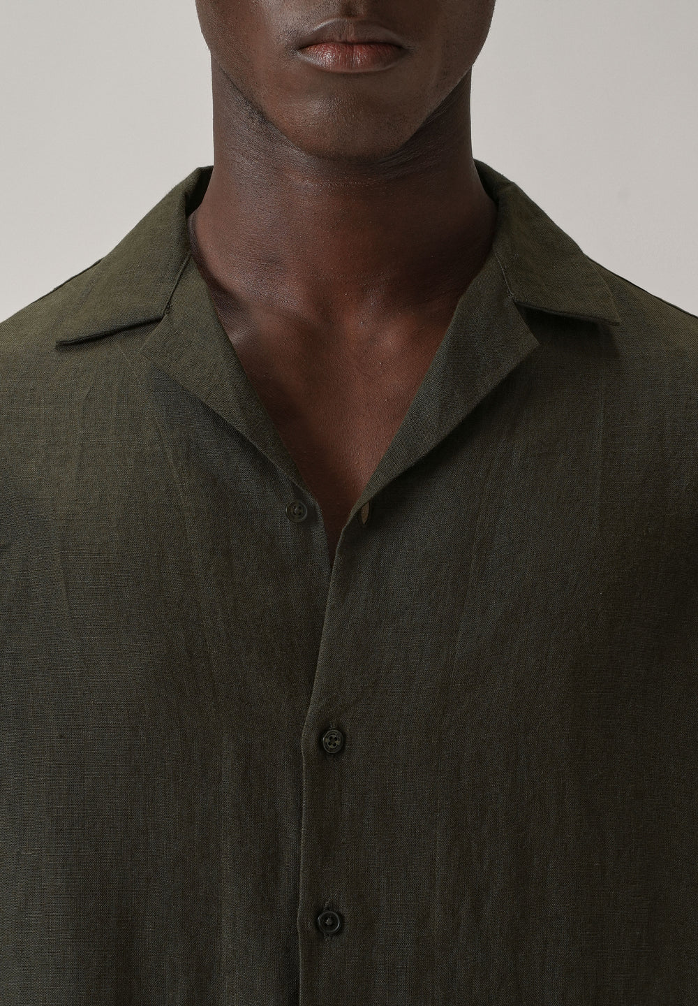 100% Pure Irish Dark Olive Linen Shirt