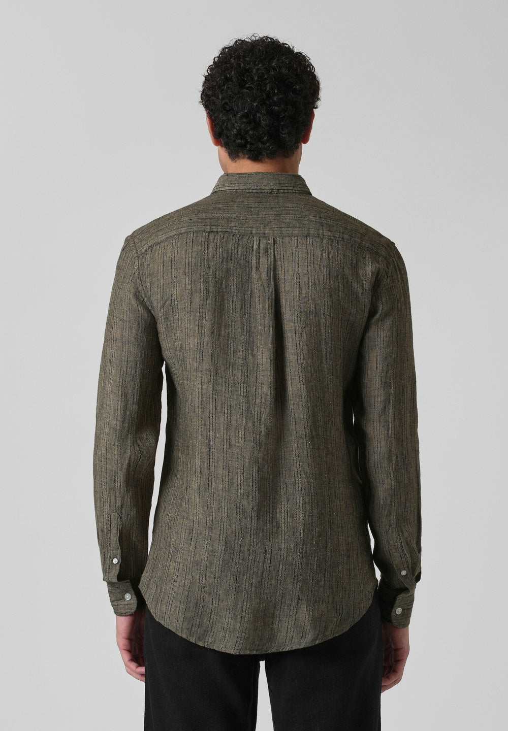 100% Pure Irish Olive Linen Shirt
