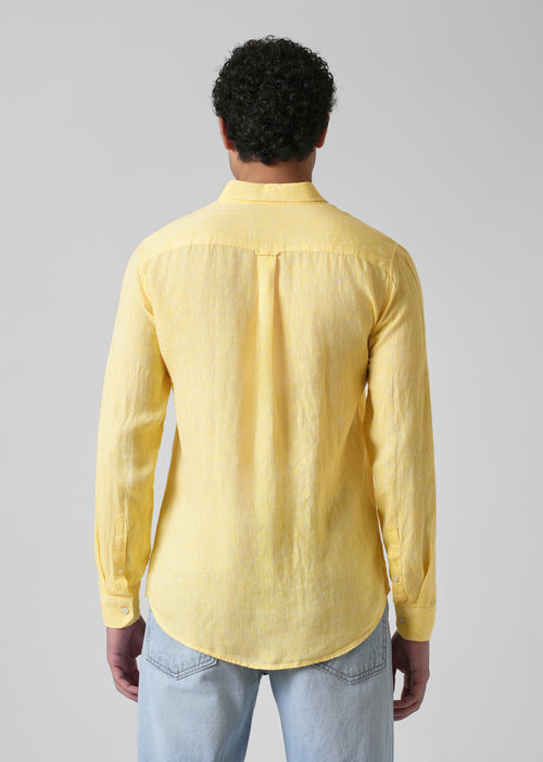 100% Pure Irish Pastel Yellow Linen Shirt