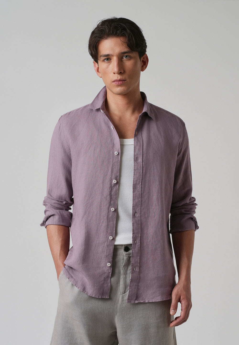 100% Pure Lavender Linen Shirt