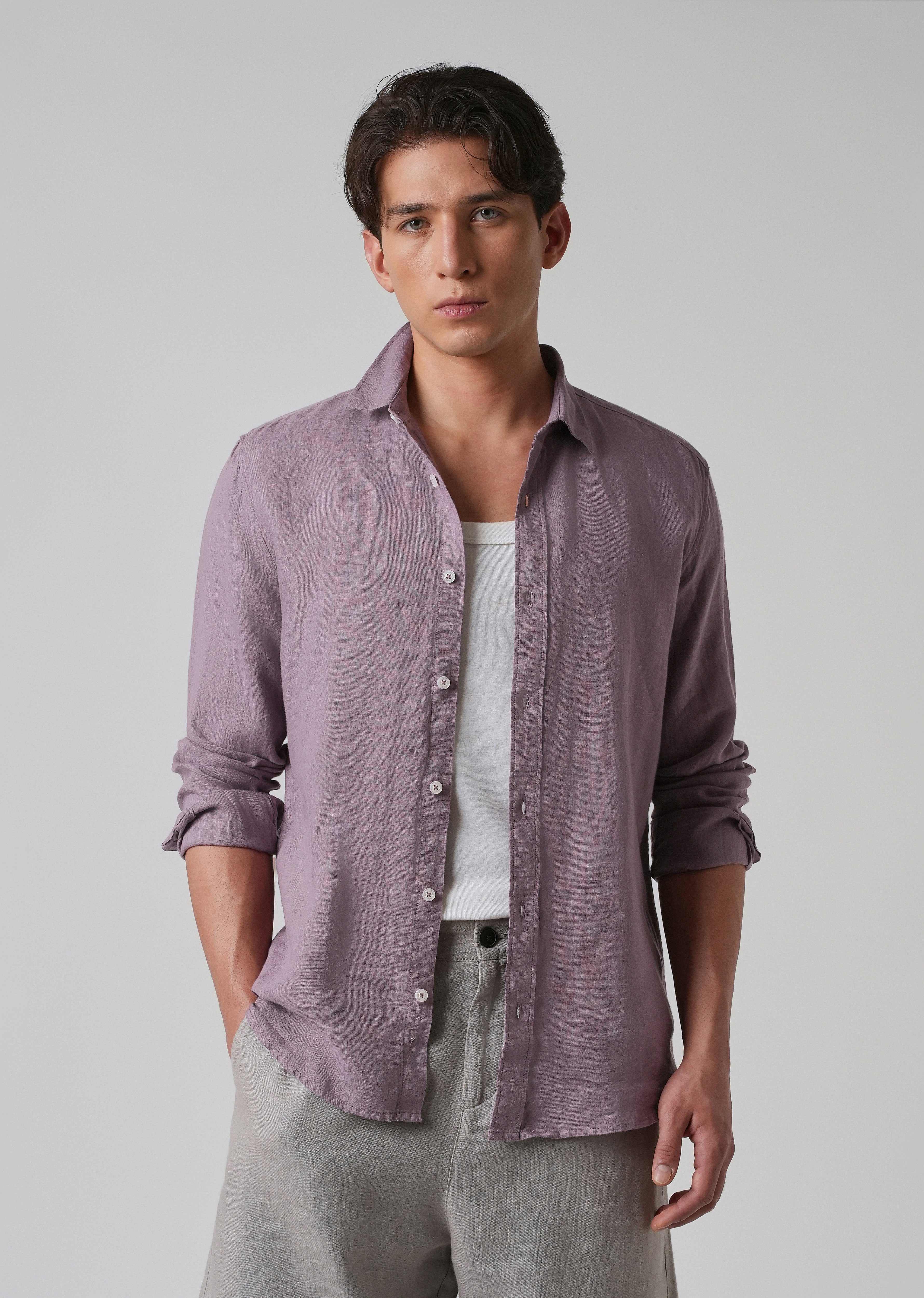 100% Pure Lavender Linen Shirt