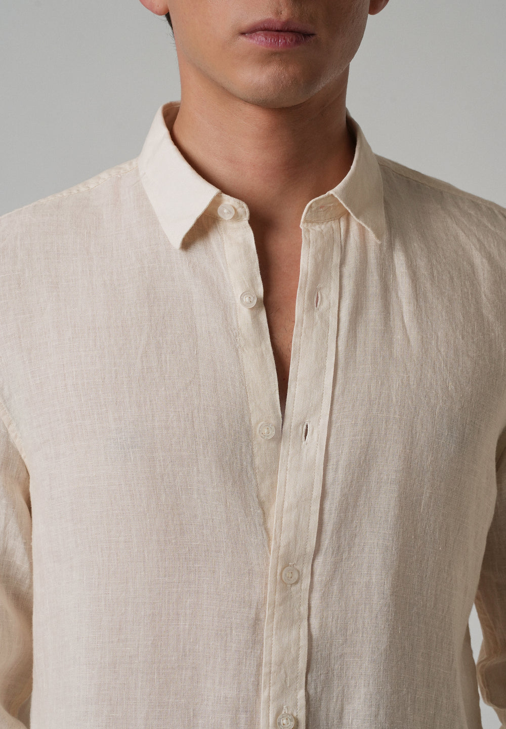 100% Pure Light Cream Linen Shirt