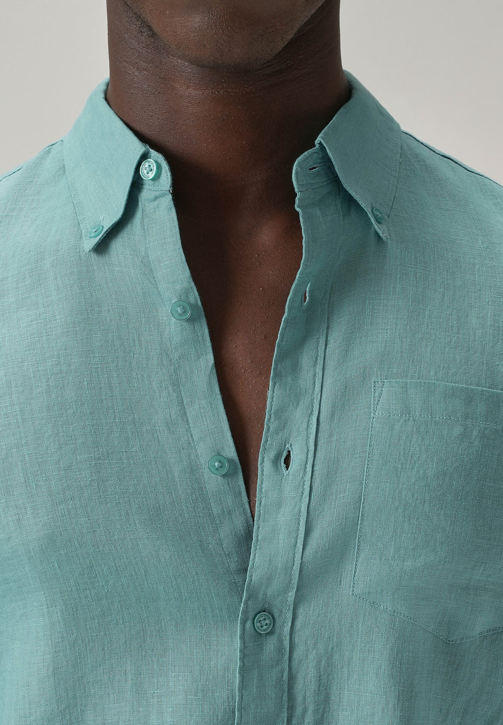 100% Pure Light Green Linen Shirt
