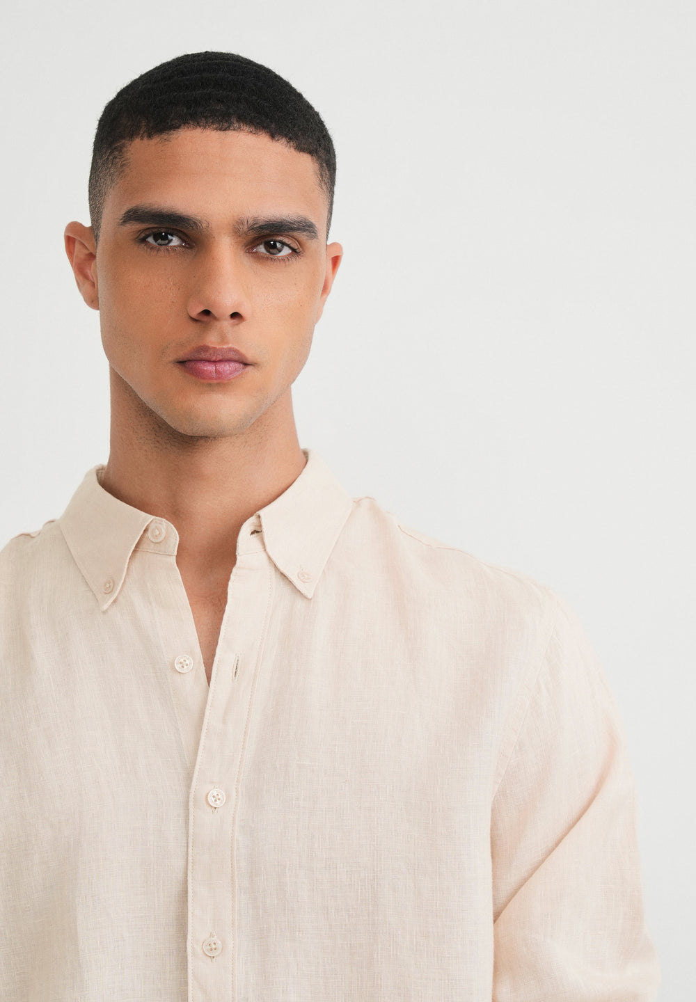 100% Pure Linen Beige Shirt