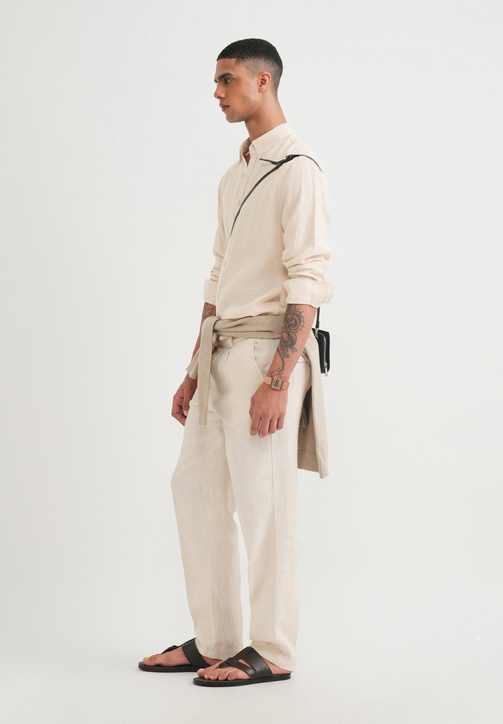 100% Pure Linen Beige Shirt