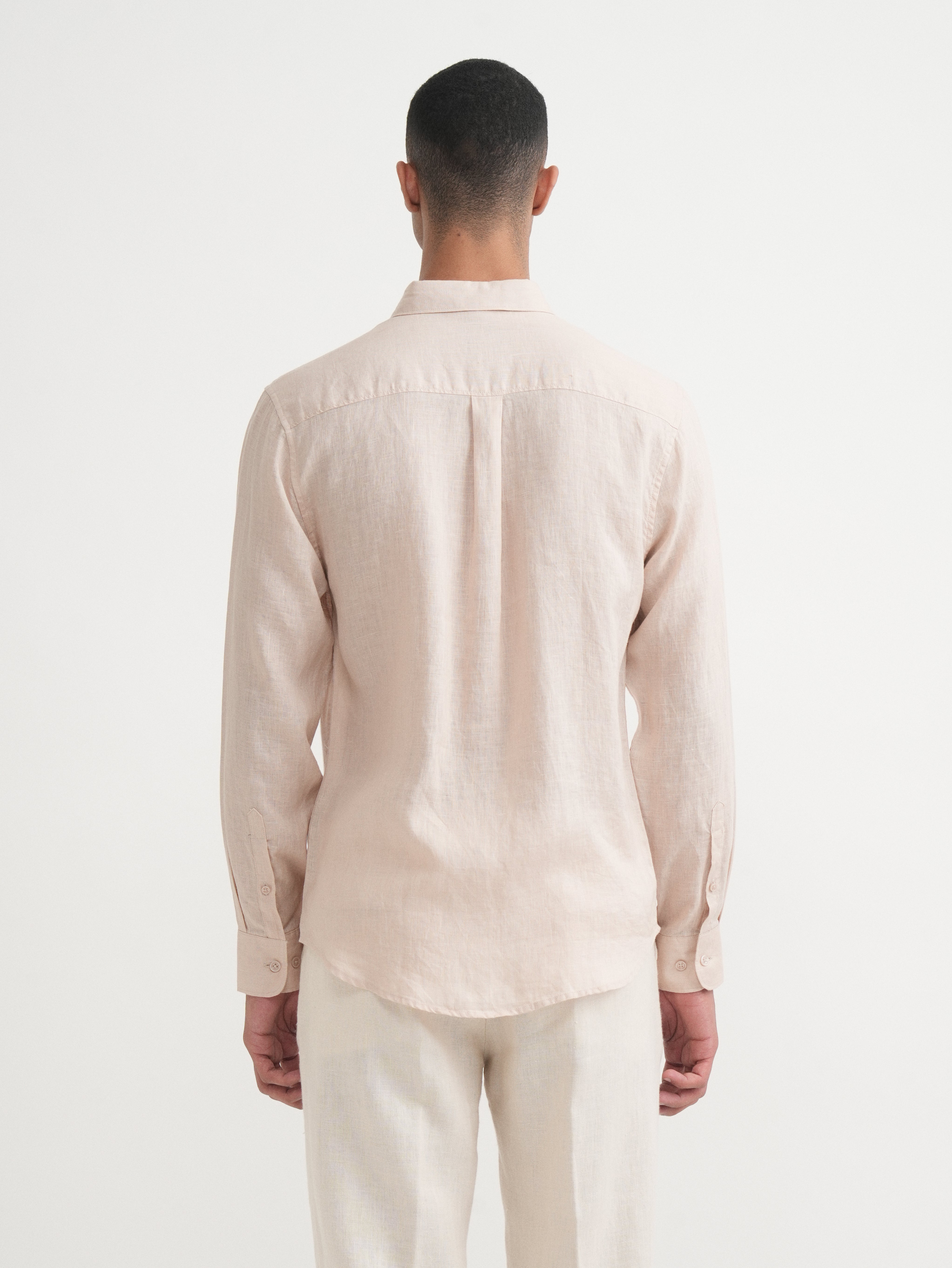 100% Pure Linen Beige Shirt