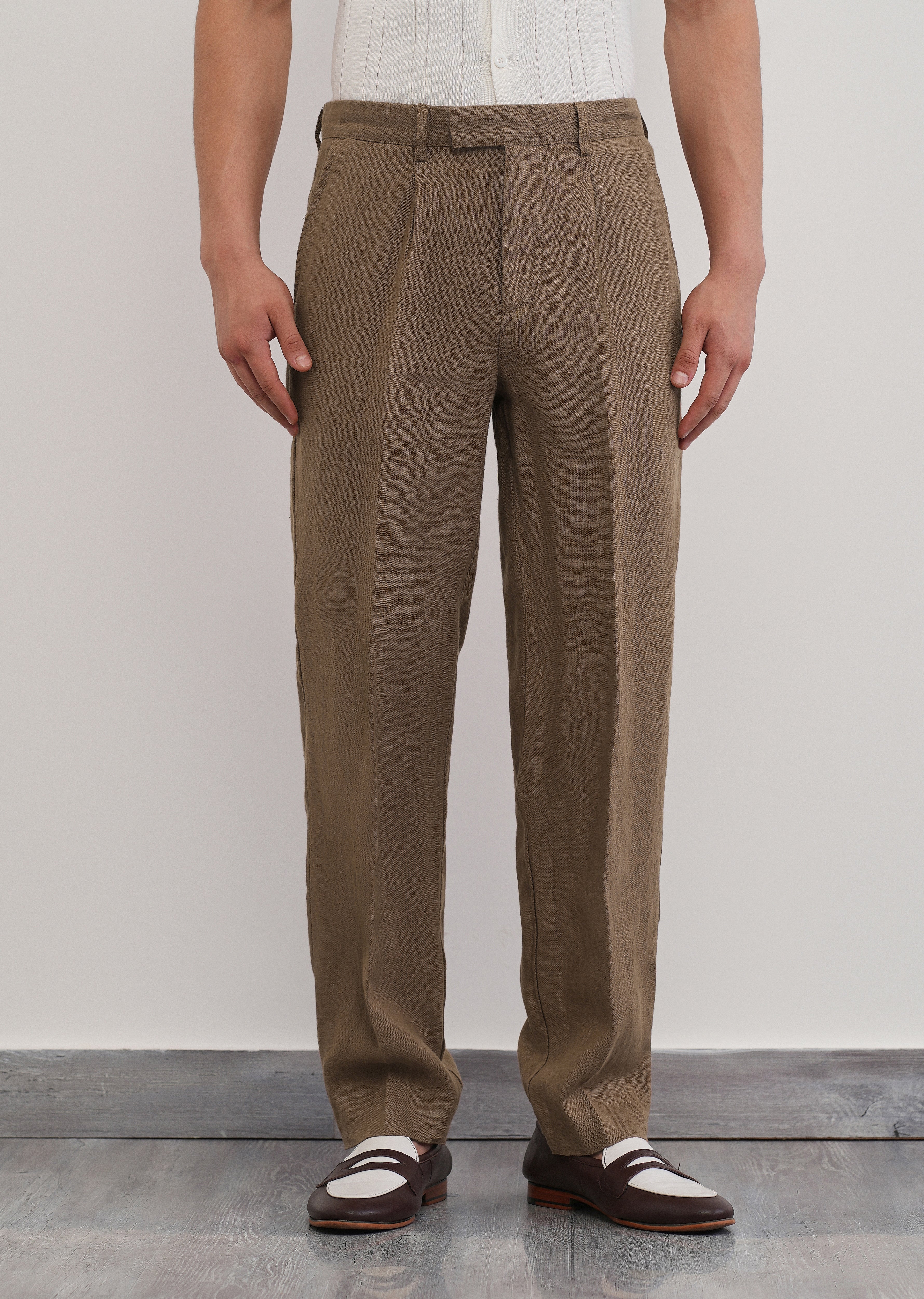 100% Pure Linen Brown Pant
