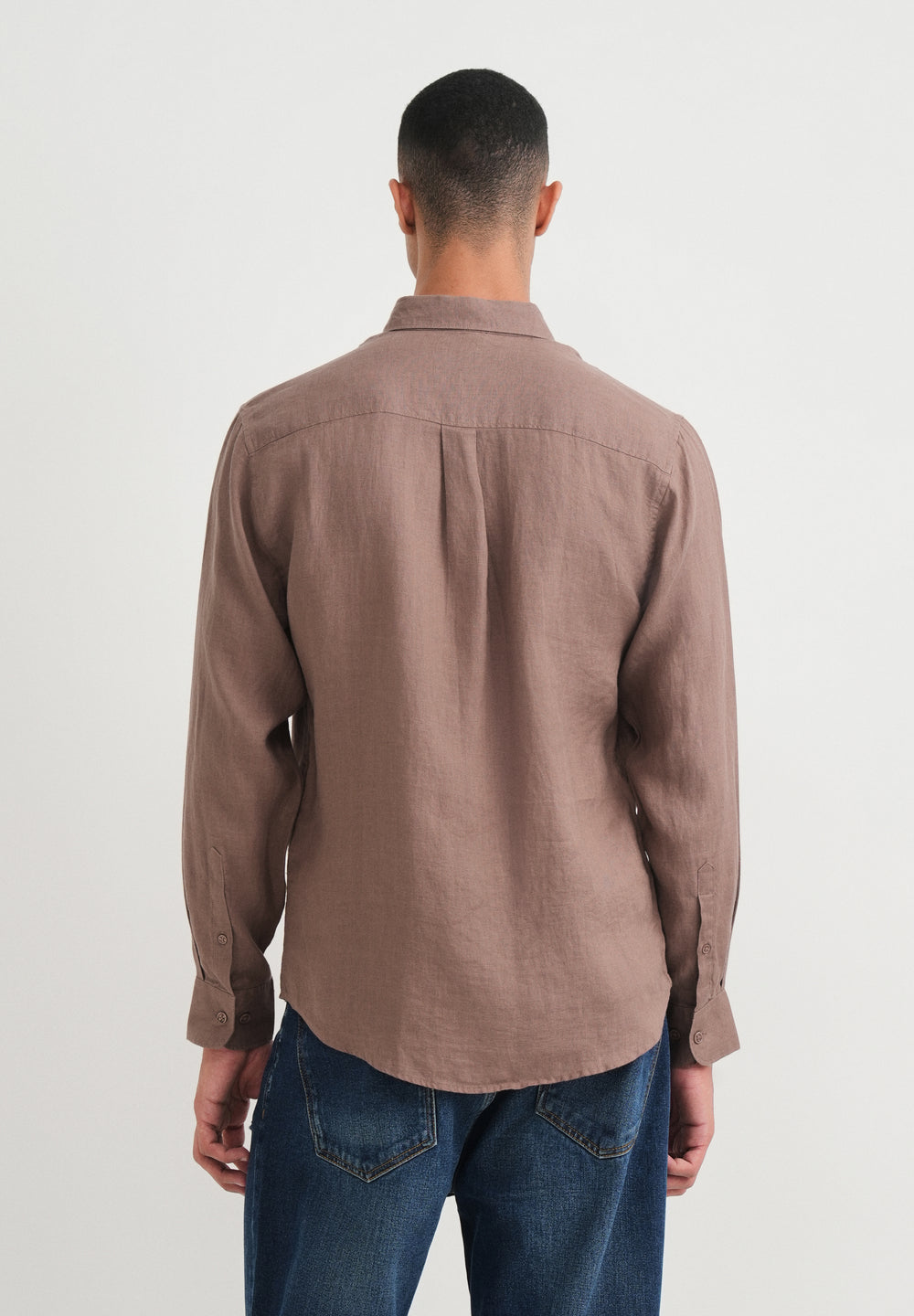 100% Pure Linen Brown Shirt