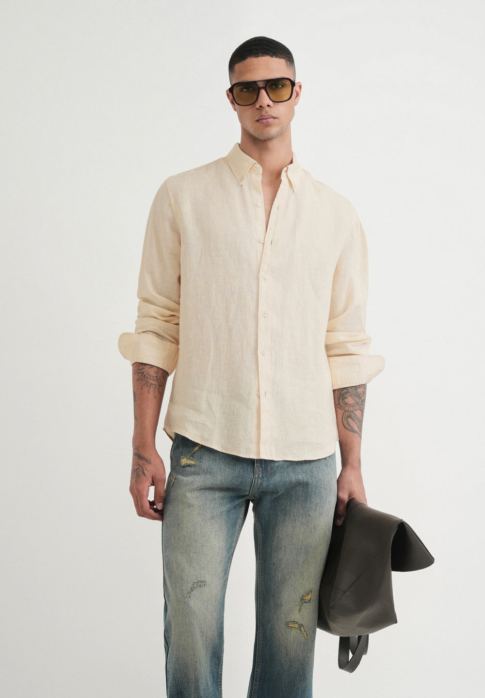 100% Pure Linen Cream Shirt