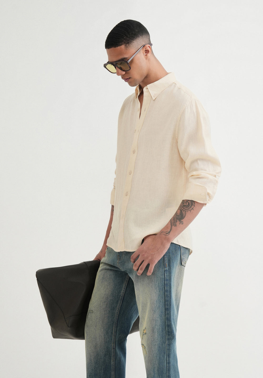 100% Pure Linen Cream Shirt