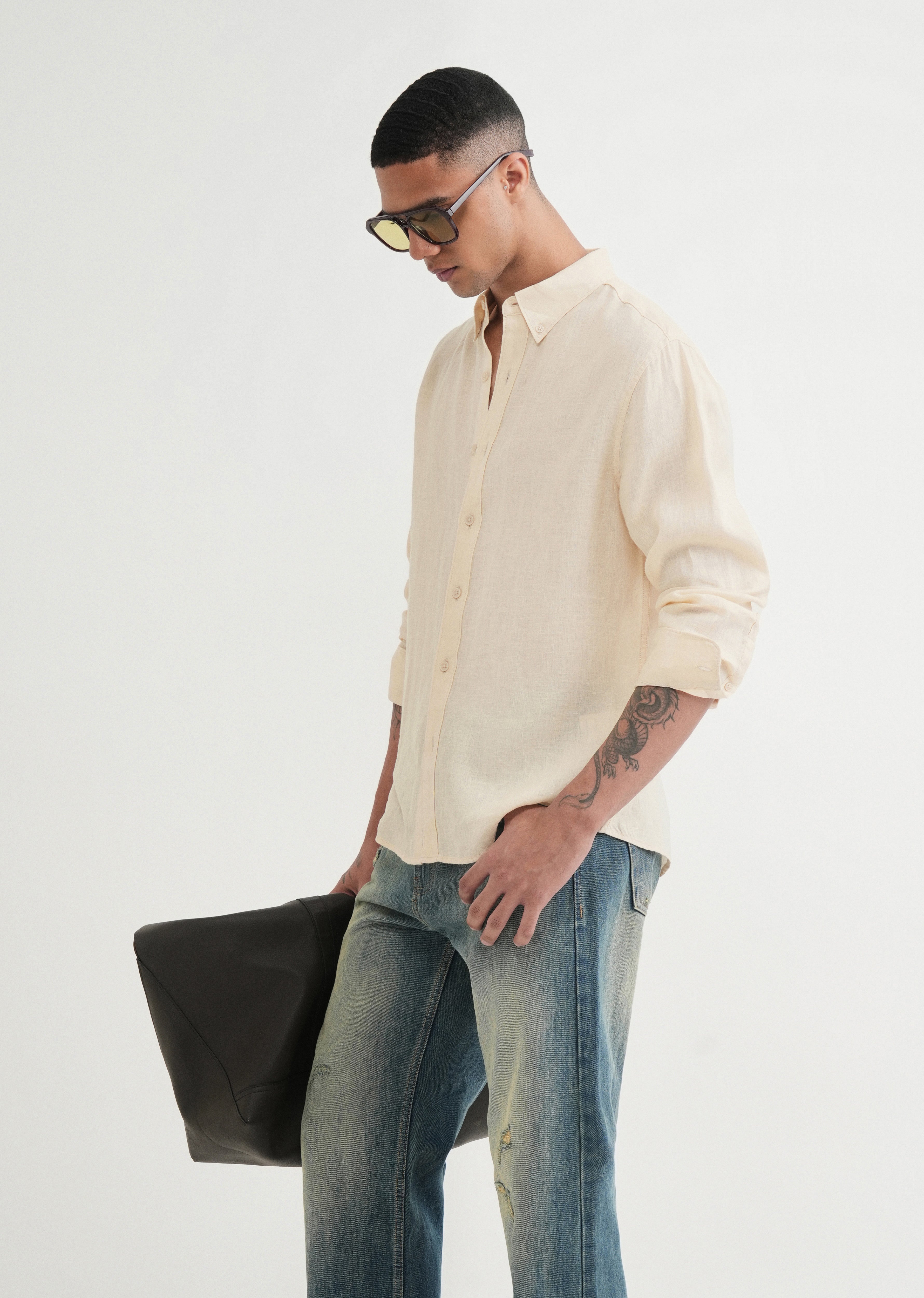 100% Pure Linen Cream Shirt